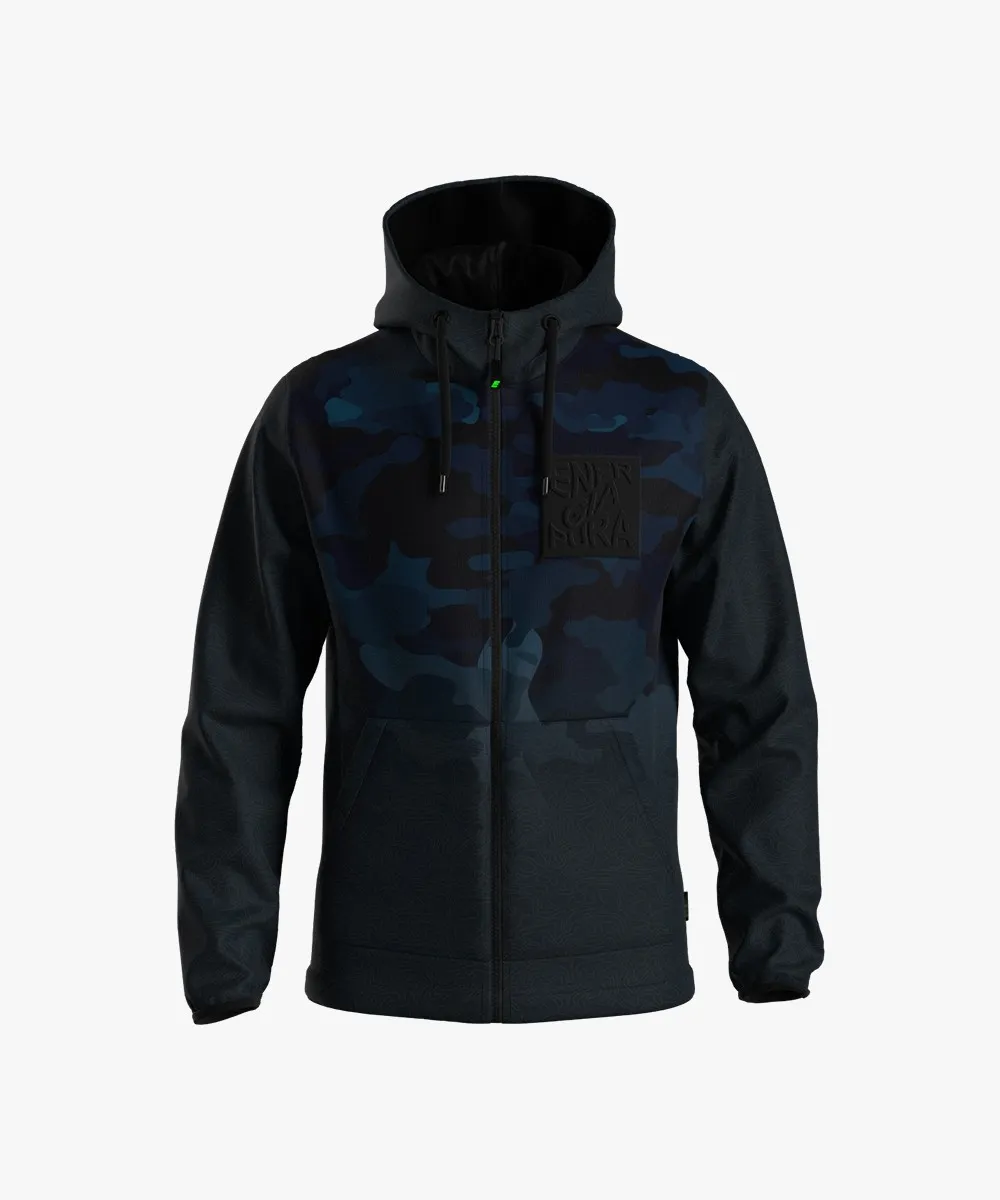 FELPA FULL ZIP CAMOUFLAGE BLU