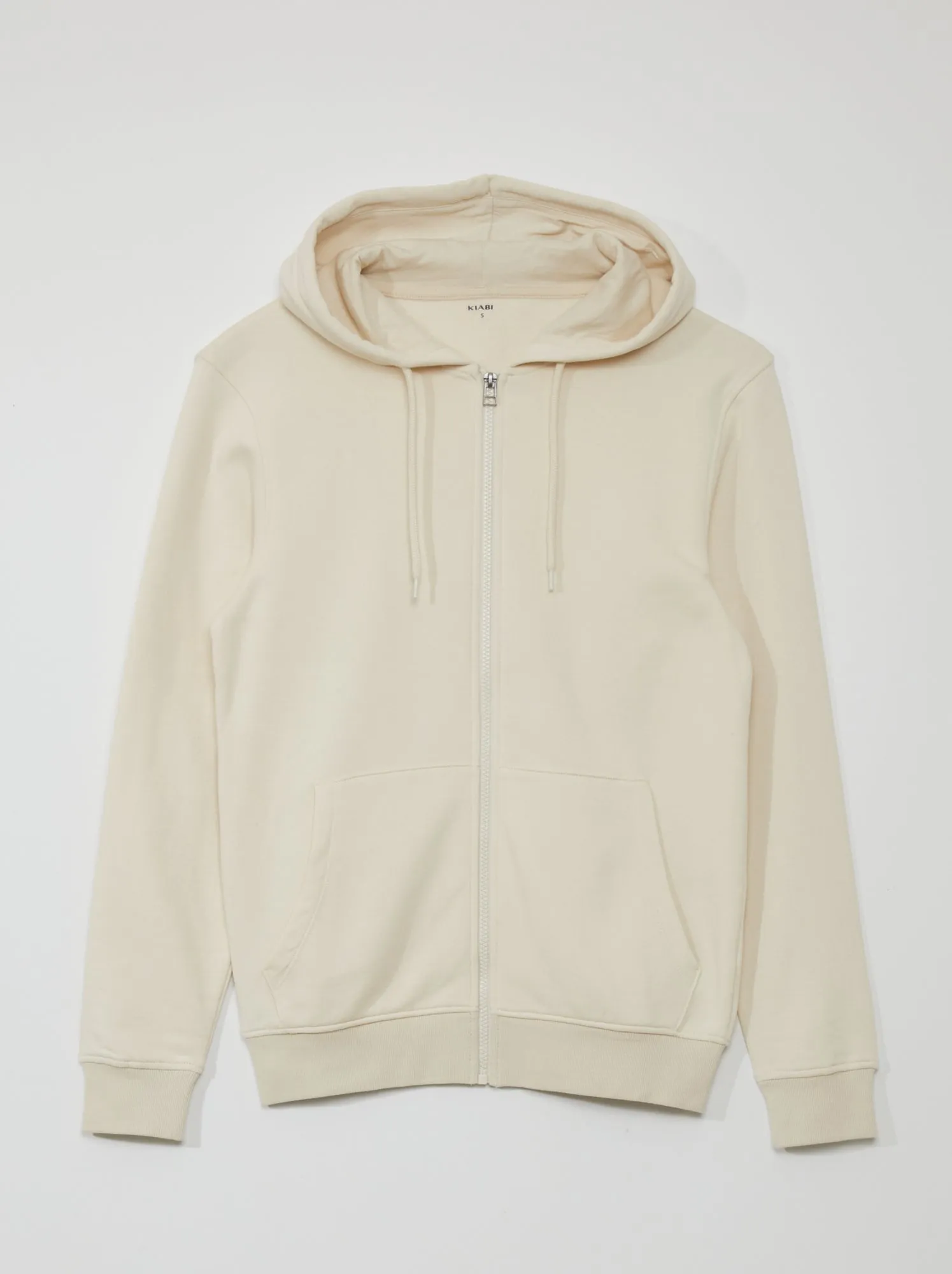 Felpa in tessuto felpato con zip - BEIGE