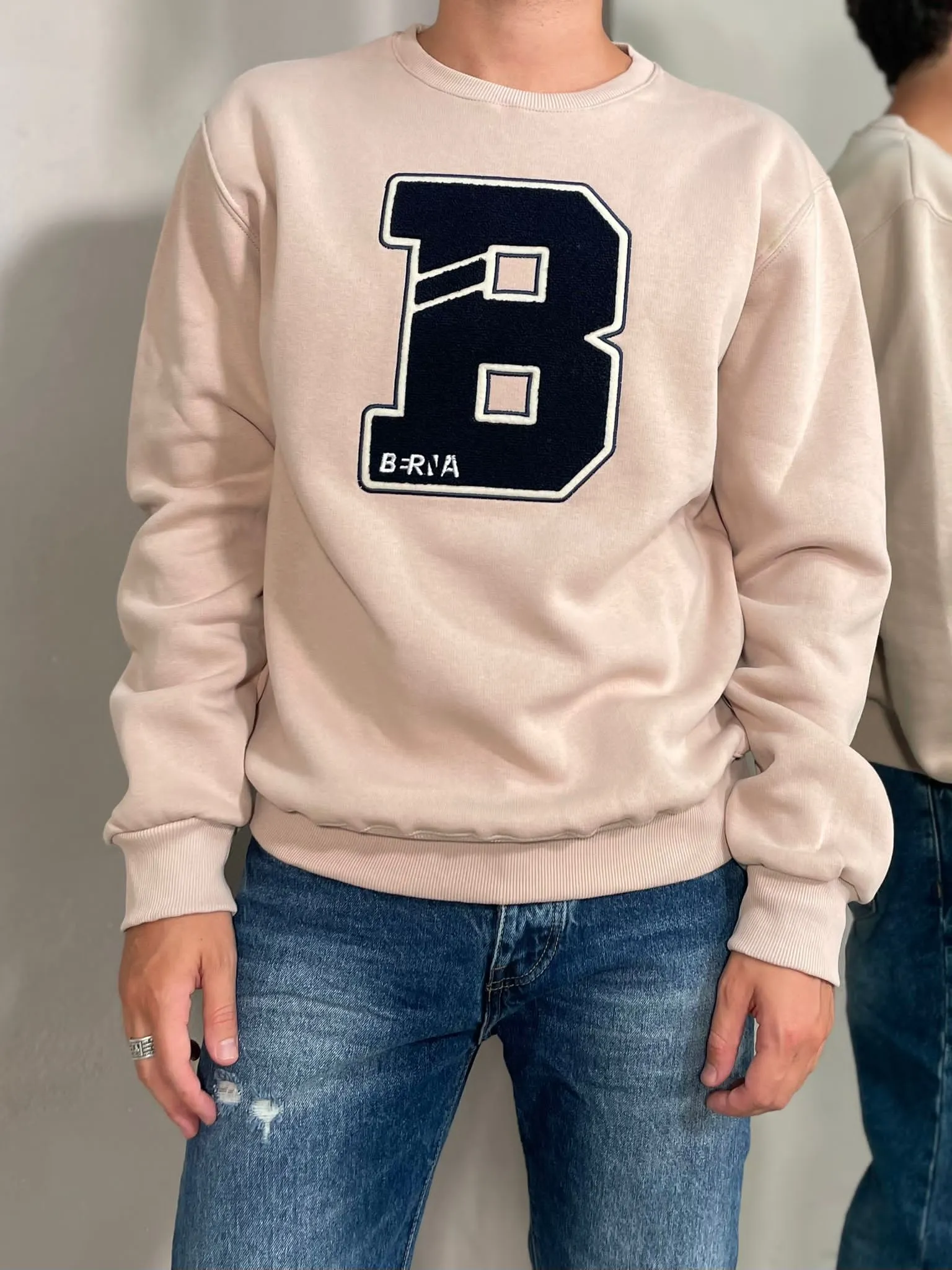 Felpa Logo Grande Beige