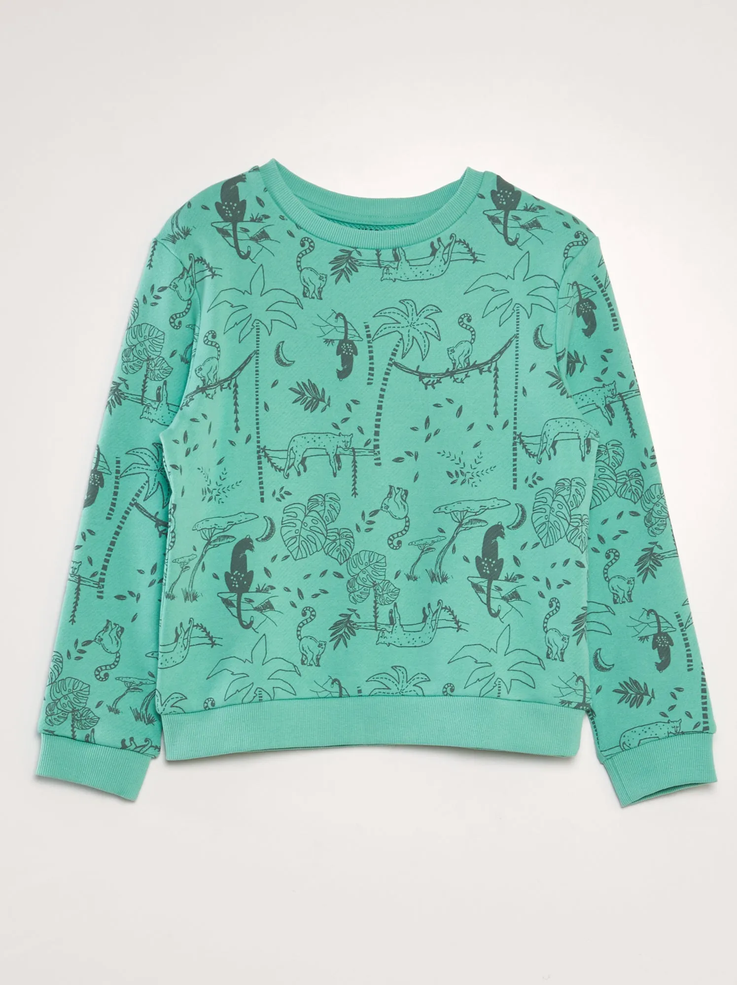 Felpa stampata in french terry - VERDE