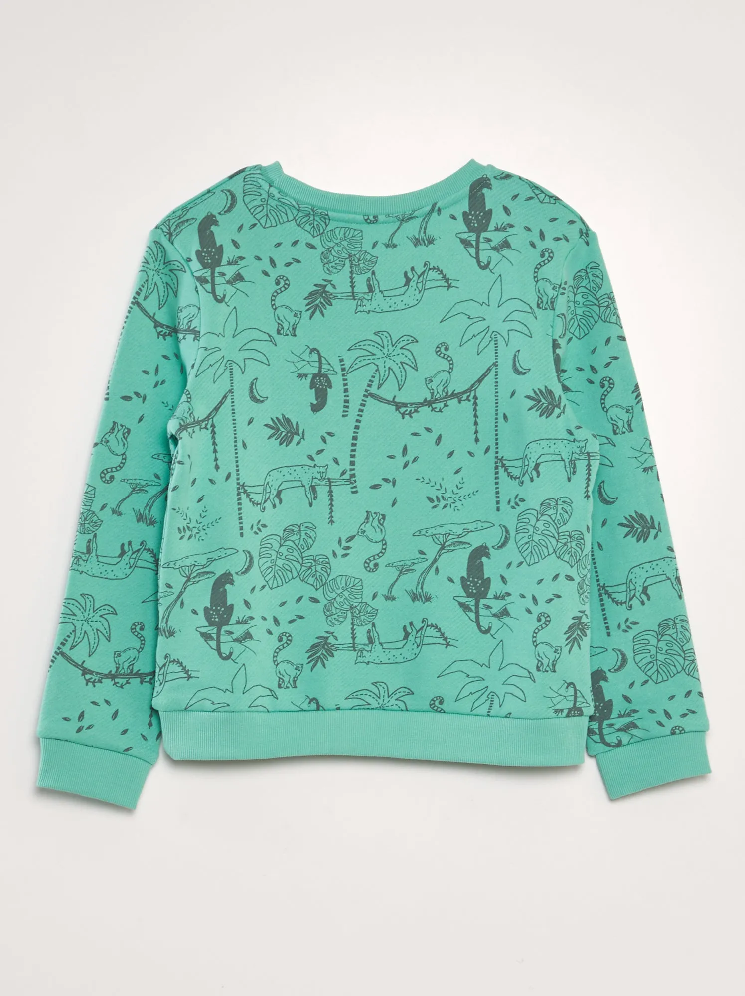 Felpa stampata in french terry - VERDE