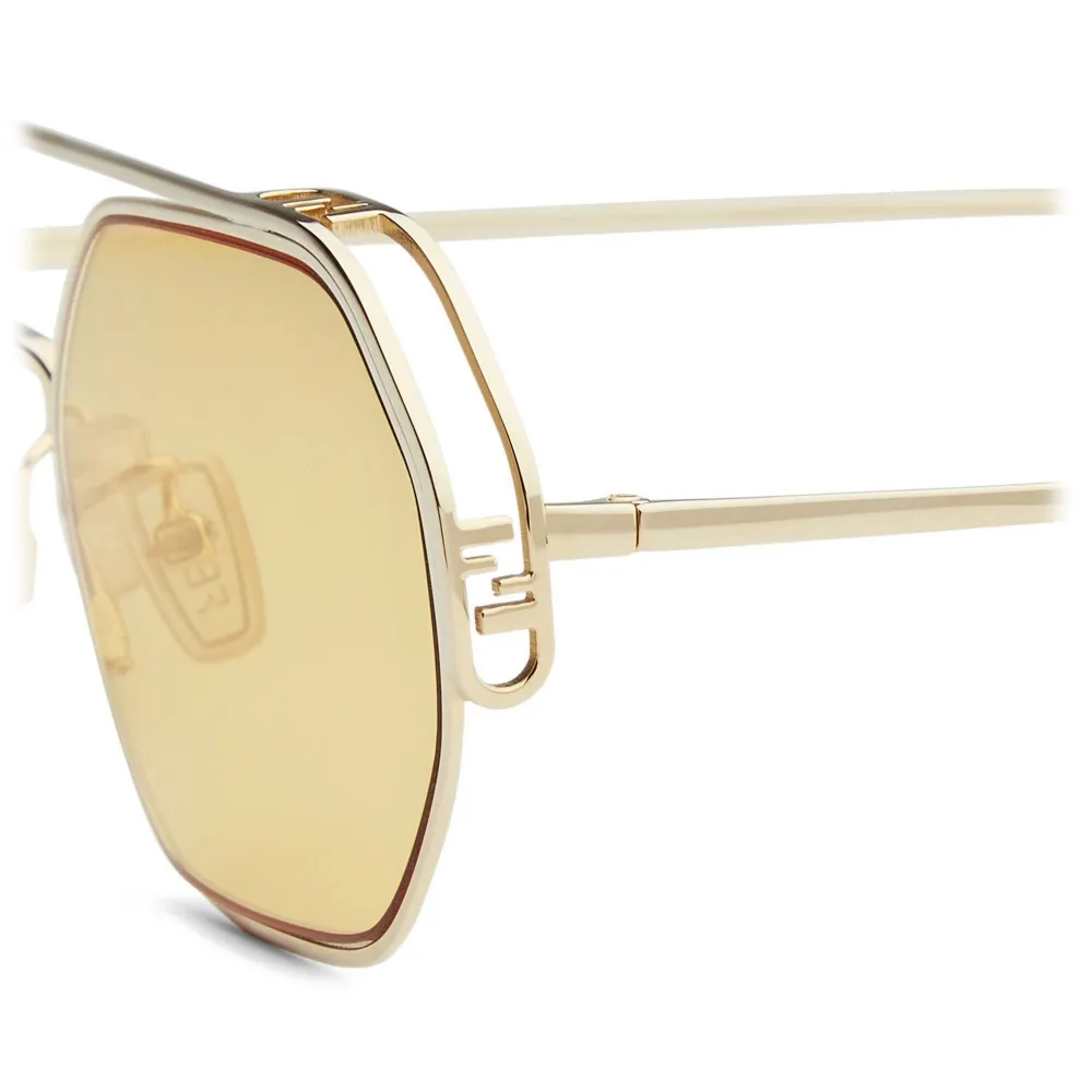 Fendi - O’Lock - Occhiali da Sole Esagonale - Oro - Occhiali da Sole - Fendi Eyewear