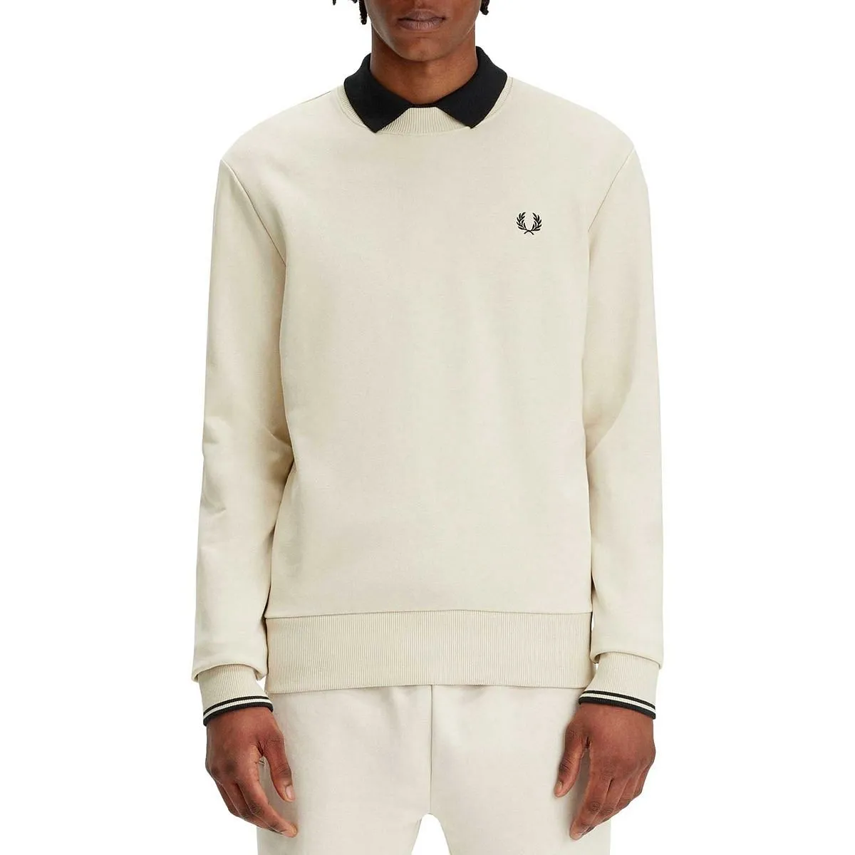      FRED PERRY FELPA GIROCOLLO LOGO  
