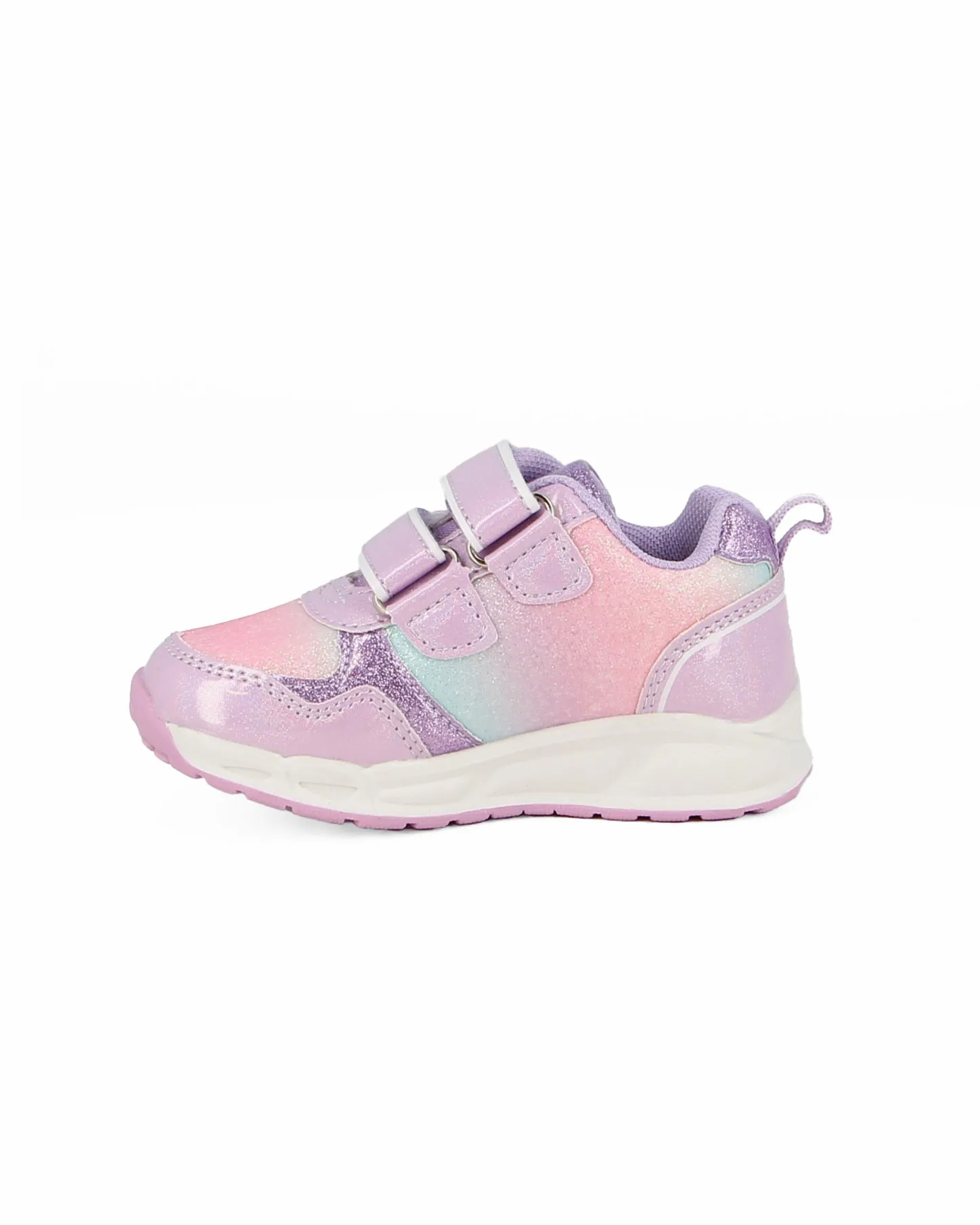 FROZEN - Sneakers da bimba glitterate lilla con personaggio laterale in rilievo e luci                                          