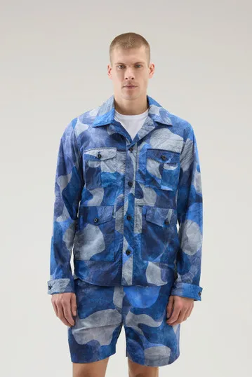 Giacca a camicia camo in nylon Ripstop crinkle                                                                                Ro