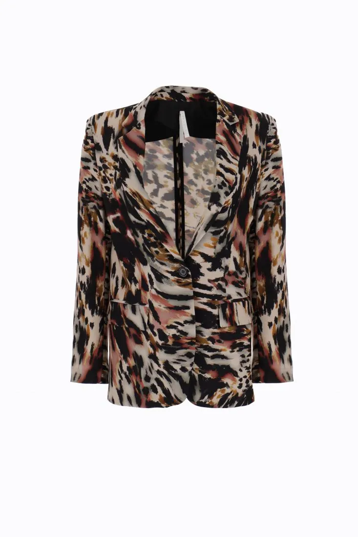 Giacca a fantasia animalier astratta