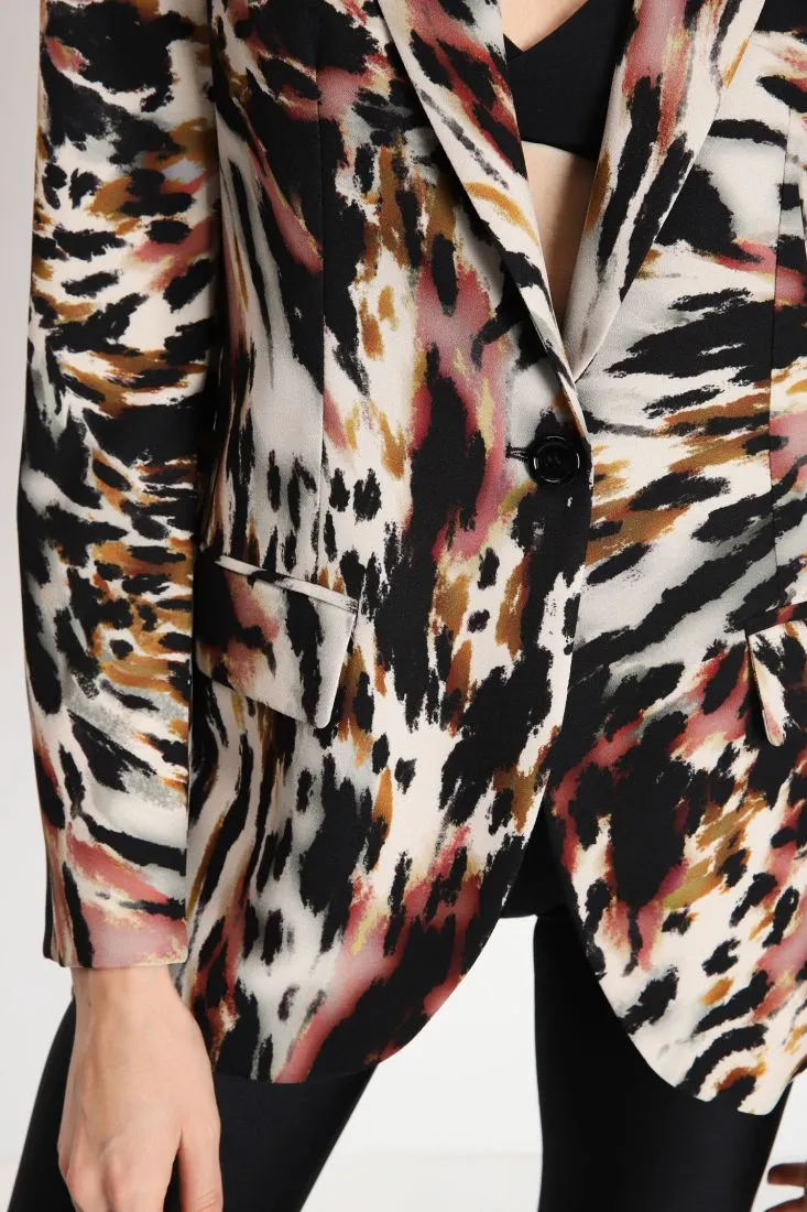 Giacca a fantasia animalier astratta