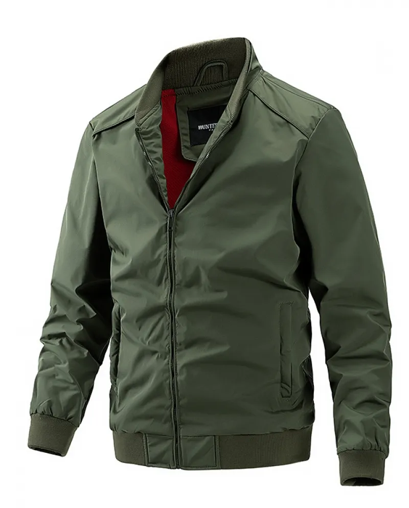 Giacca da baseball sottile casual da uomo con colletto alla coreana