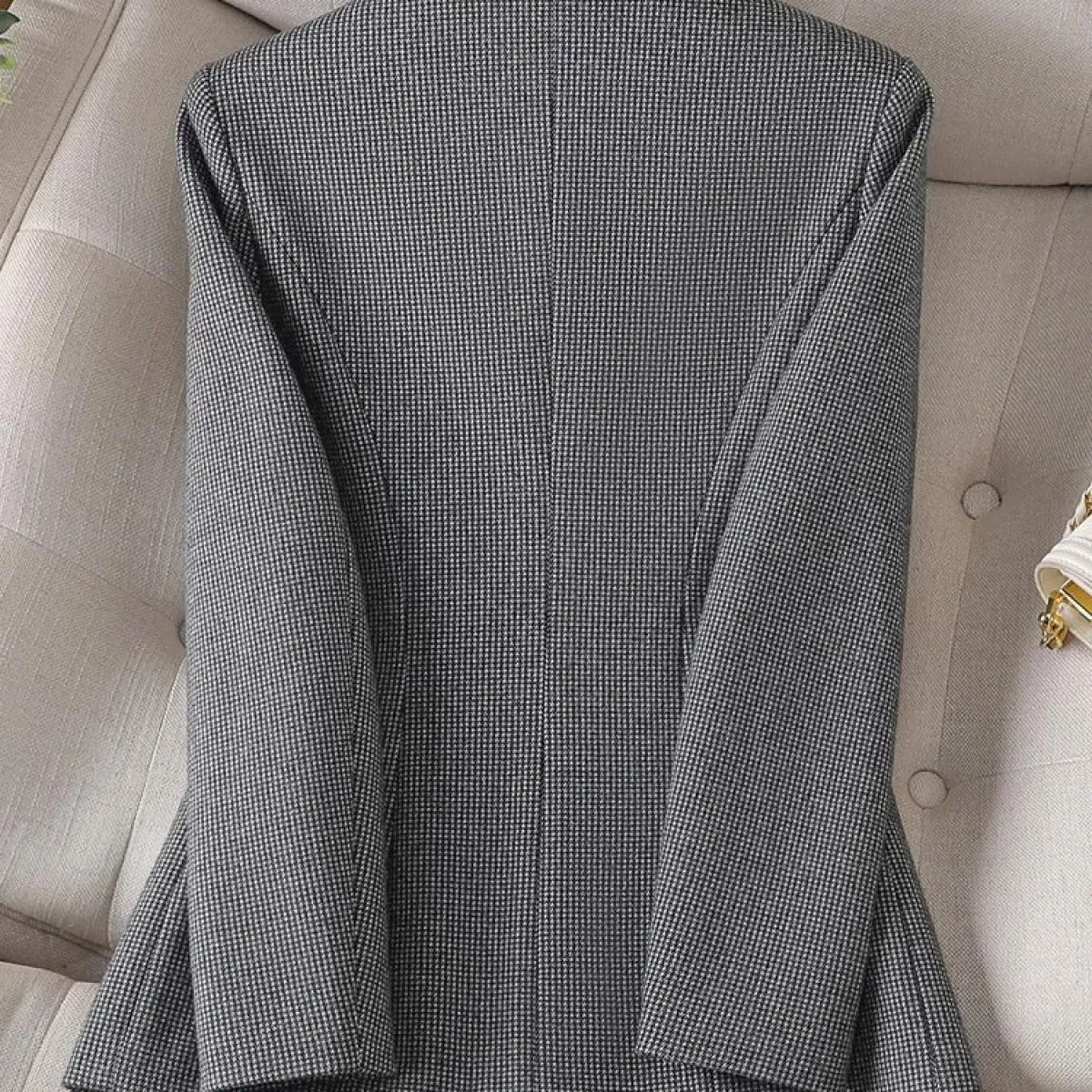 Giacca da donna nuova di arrivo Giacca formale da donna Manica lunga Bottone singolo Cappotto da lavoro femminile scozzese scozz