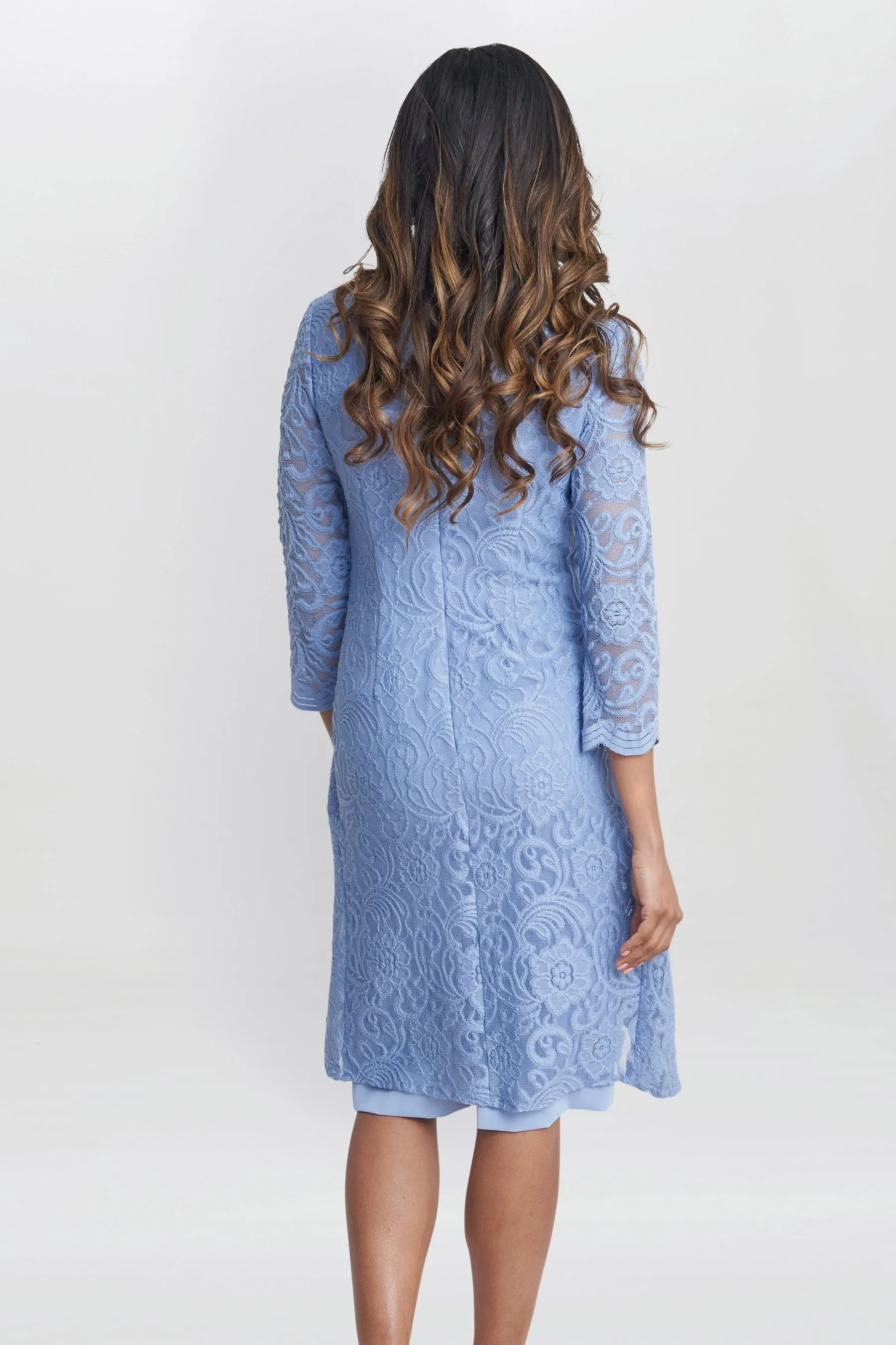 Gina Bacconi Blu - Clarabelle - Abito in crêpe con Pizzo Giacca finta