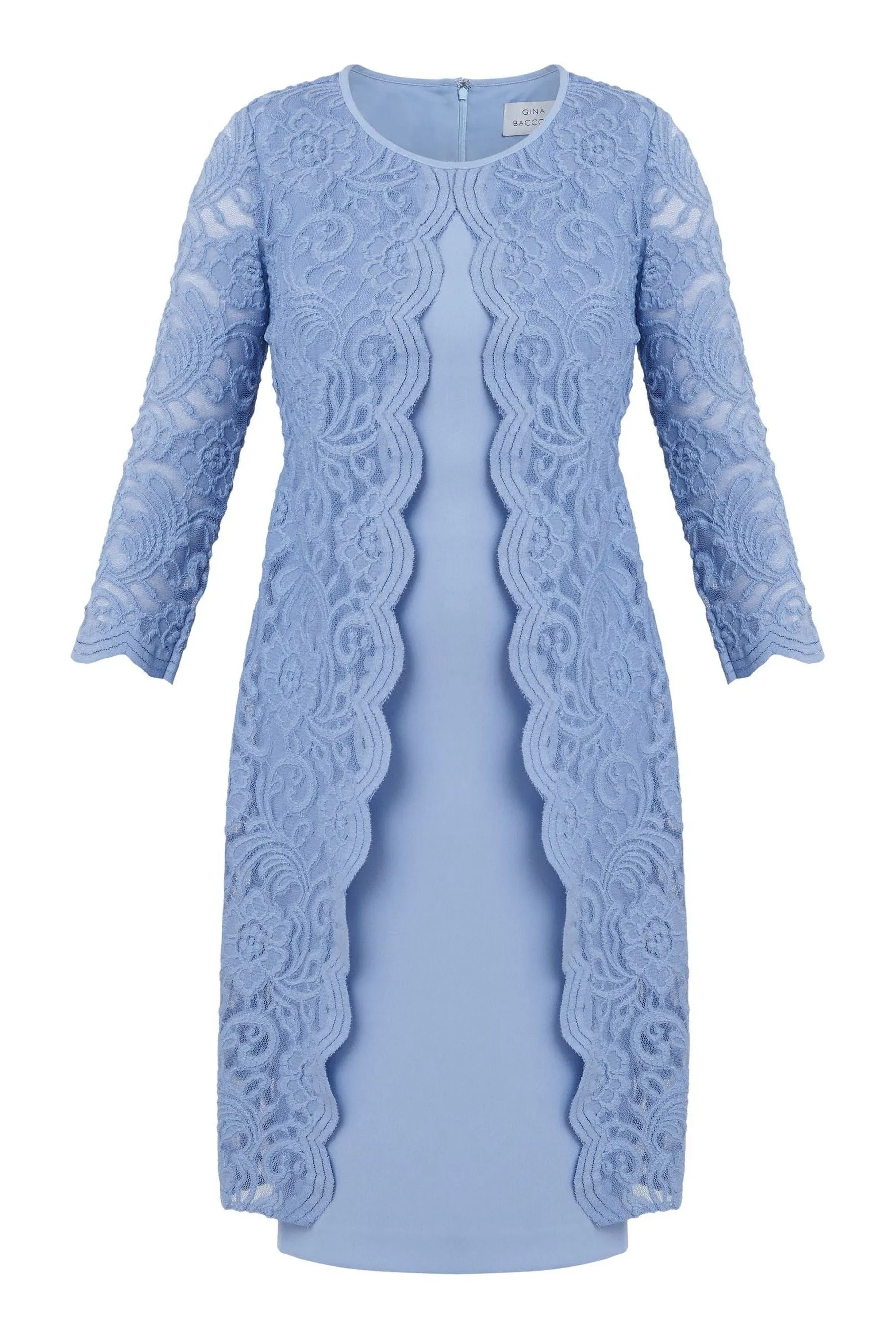 Gina Bacconi Blu - Clarabelle - Abito in crêpe con Pizzo Giacca finta