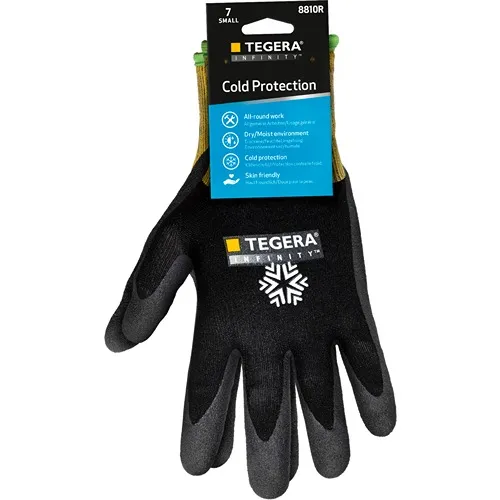 Guanti da lavoro Tegera TEGERA, Tg. 8, in Acrilico, Lana, Nylon, Spandex, col. Nero, giallo