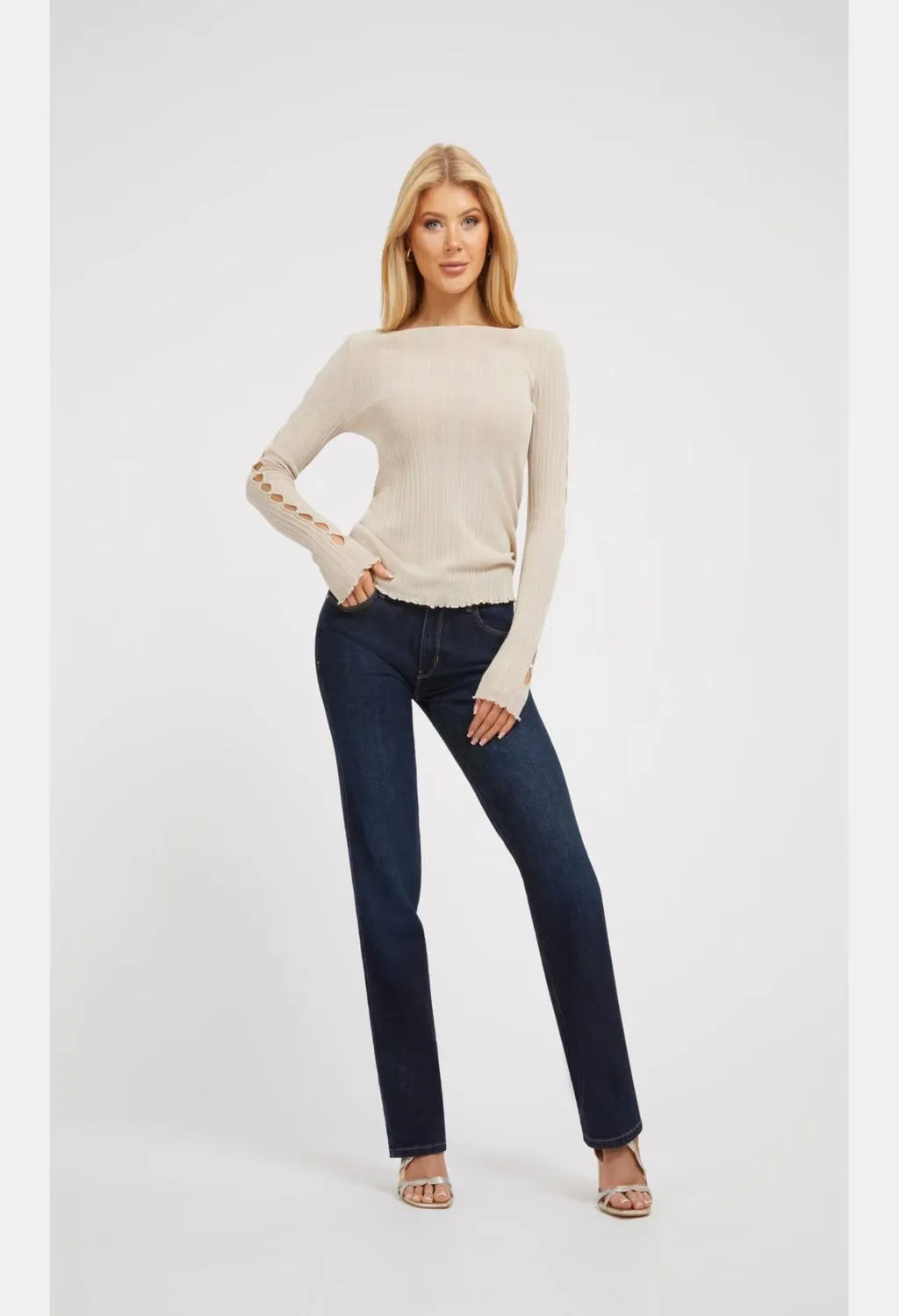 GUESS  maglione lurex beige