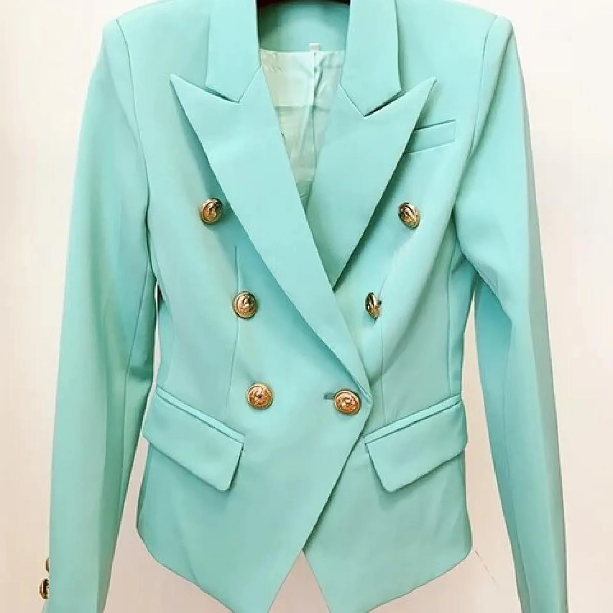 High Street Più Nuovo 2022 Designer Giacca Moda Donna Classico Slim Raccordo Doppio Petto Leone Bottoni Blazer Baby Bl