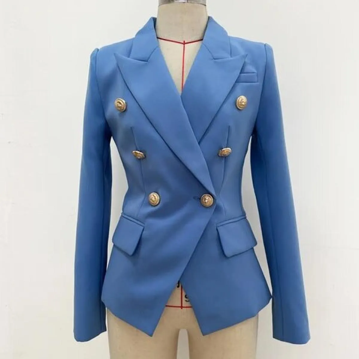High Street Più Nuovo 2022 Designer Giacca Moda Donna Classico Slim Raccordo Doppio Petto Leone Bottoni Blazer Baby Bl
