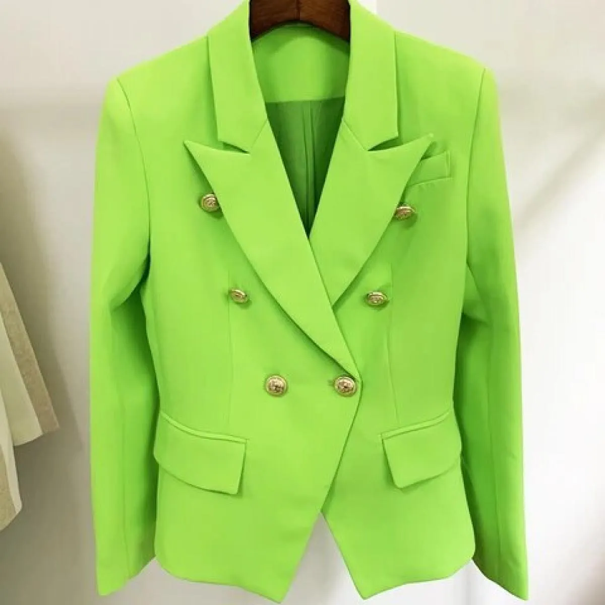 High Street Più Nuovo 2022 Designer Giacca Moda Donna Classico Slim Raccordo Doppio Petto Leone Bottoni Blazer Baby Bl