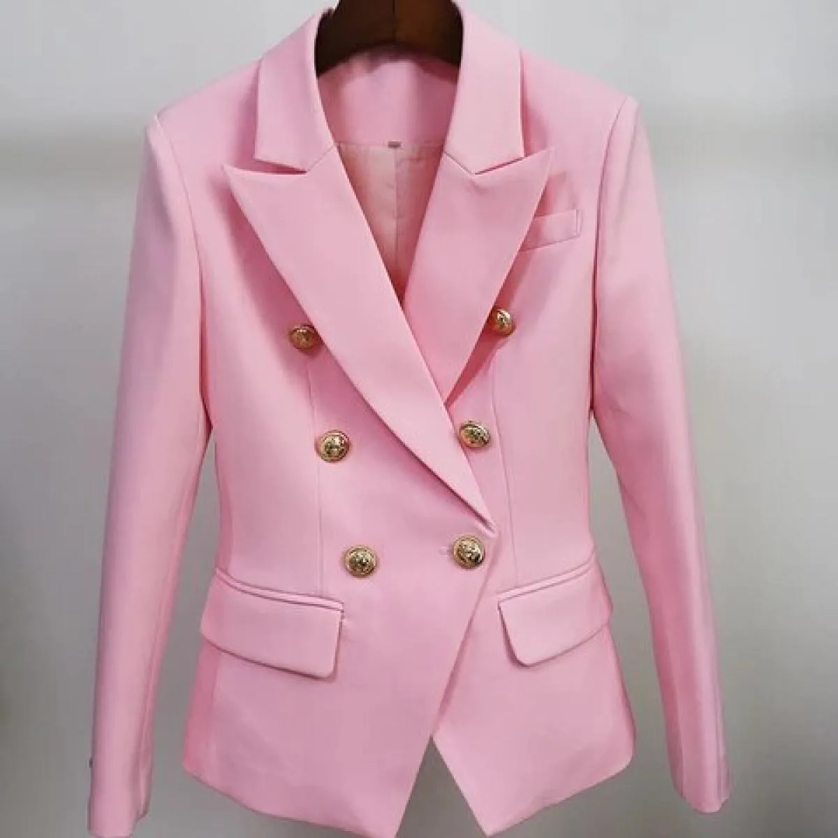 High Street Più Nuovo 2022 Designer Giacca Moda Donna Classico Slim Raccordo Doppio Petto Leone Bottoni Blazer Baby Bl