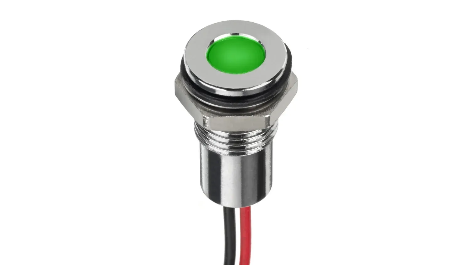 Indicatore da pannello RS PRO Verde  a LED, 6V cc, IP67, A filo, foro da 8mm