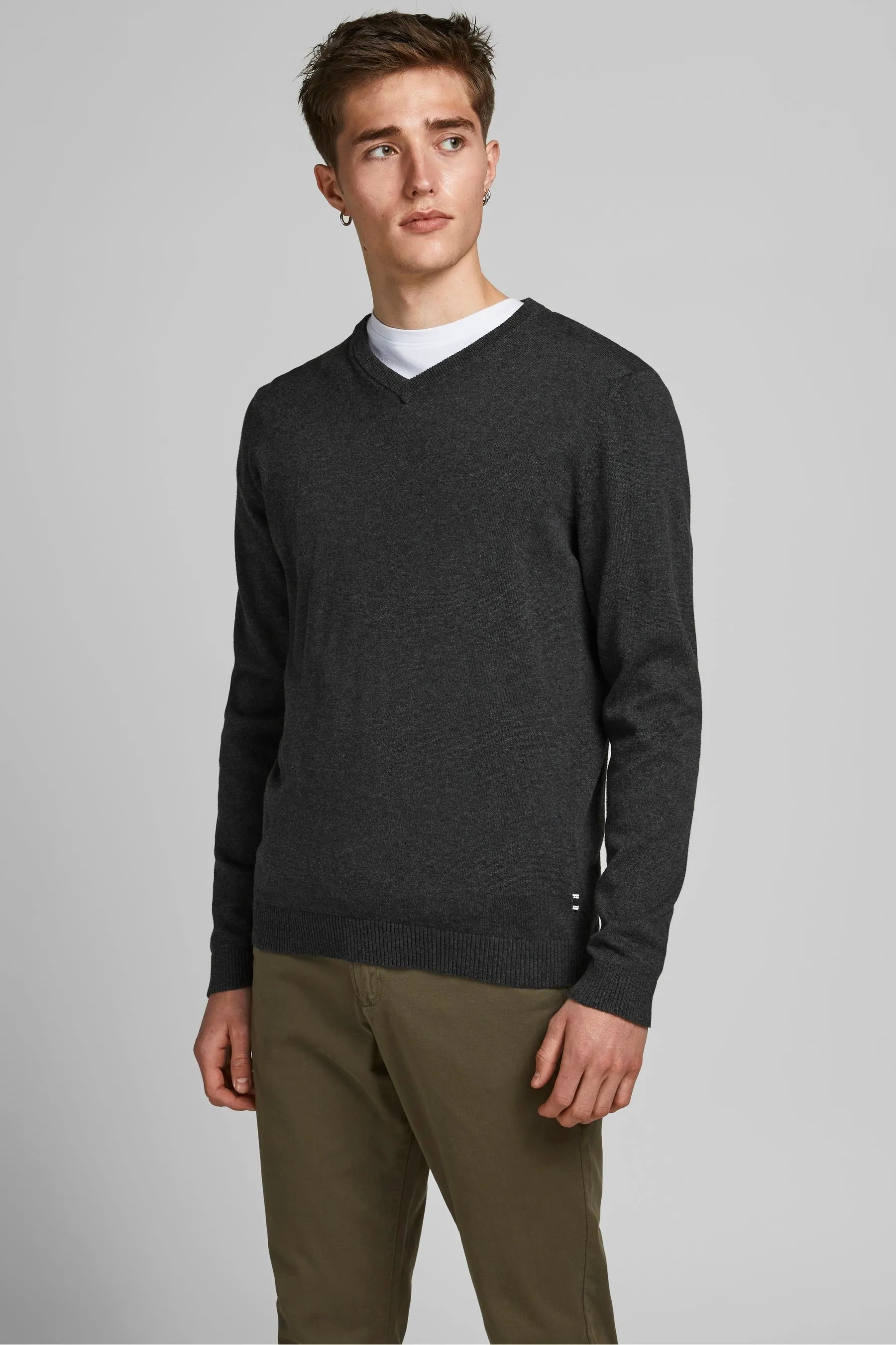 Jack & Jones 100% cotone Maglione lavorato a V    