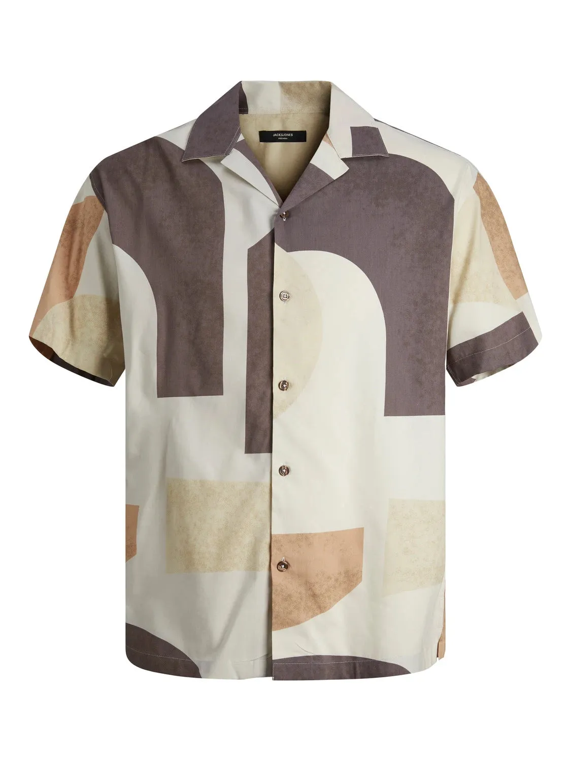 Jack & Jones uomo camicia Carnaby Print 12255977 Marrone/Beige