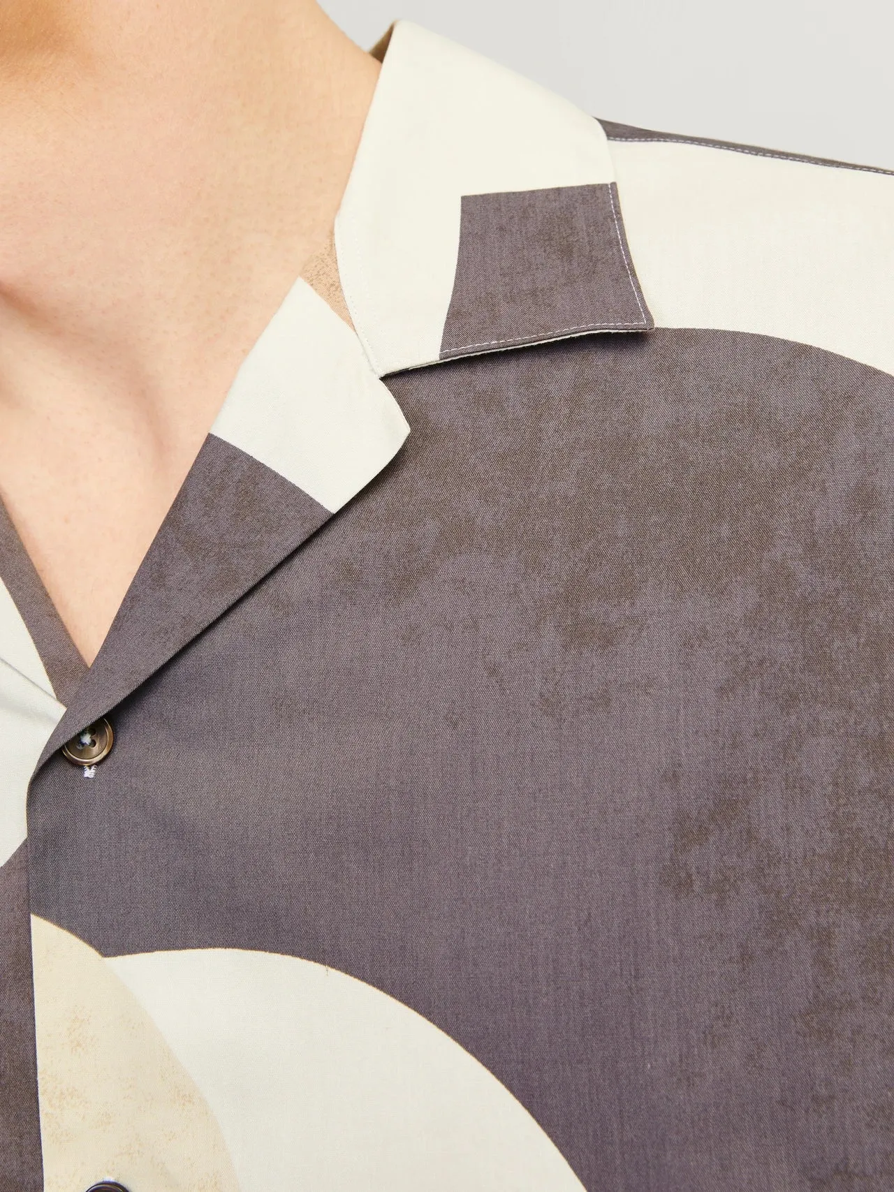 Jack & Jones uomo camicia Carnaby Print 12255977 Marrone/Beige