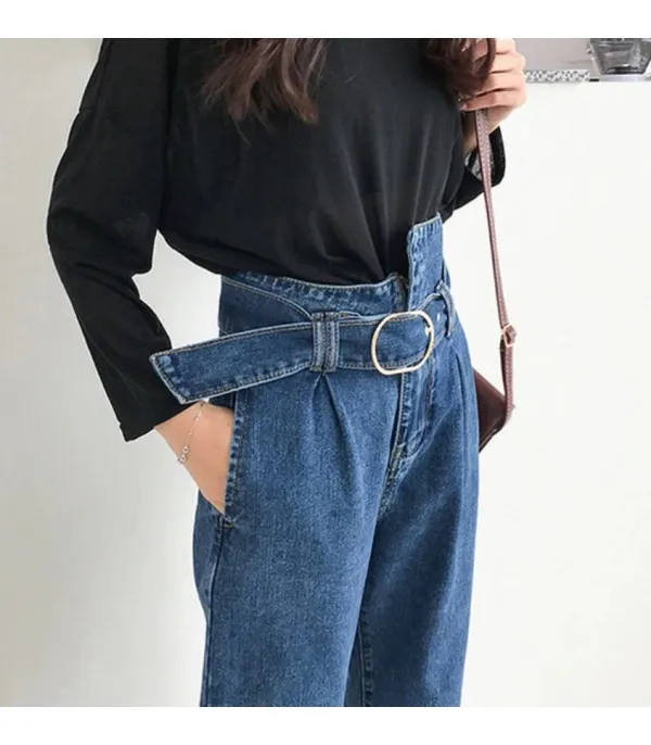 Jeans a vita alta asimmetrik