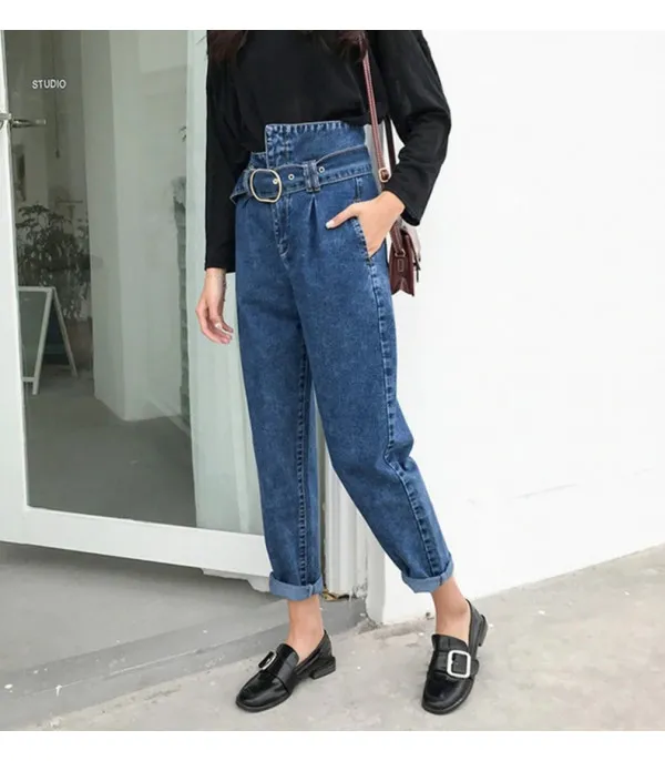 Jeans a vita alta asimmetrik