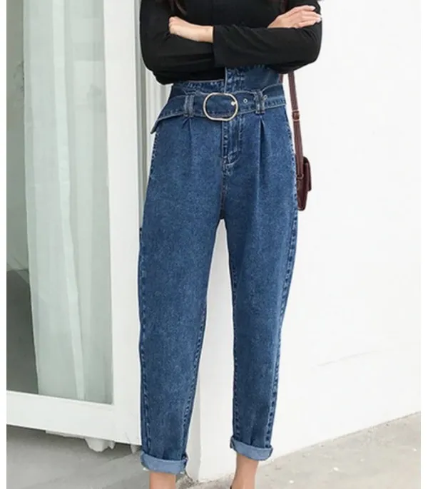 Jeans a vita alta asimmetrik