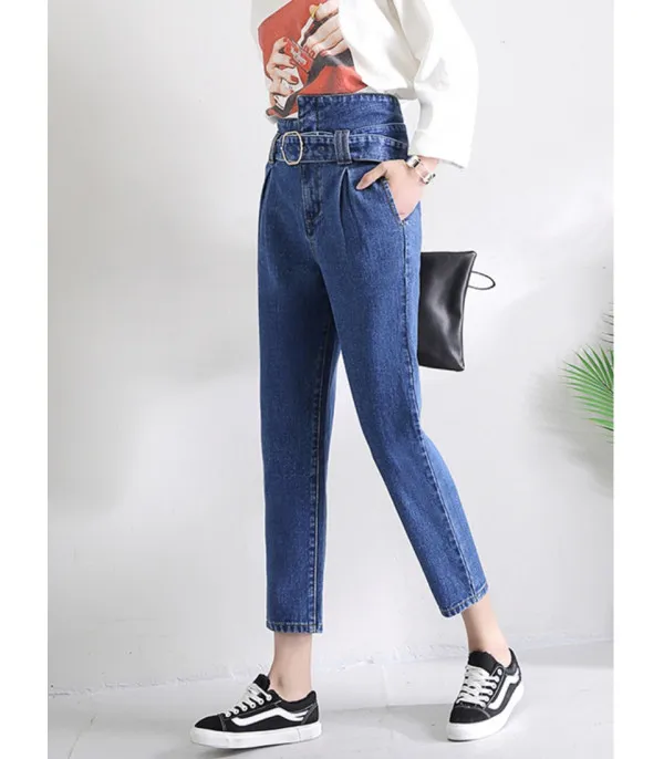 Jeans a vita alta asimmetrik
