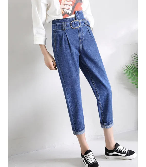 Jeans a vita alta asimmetrik