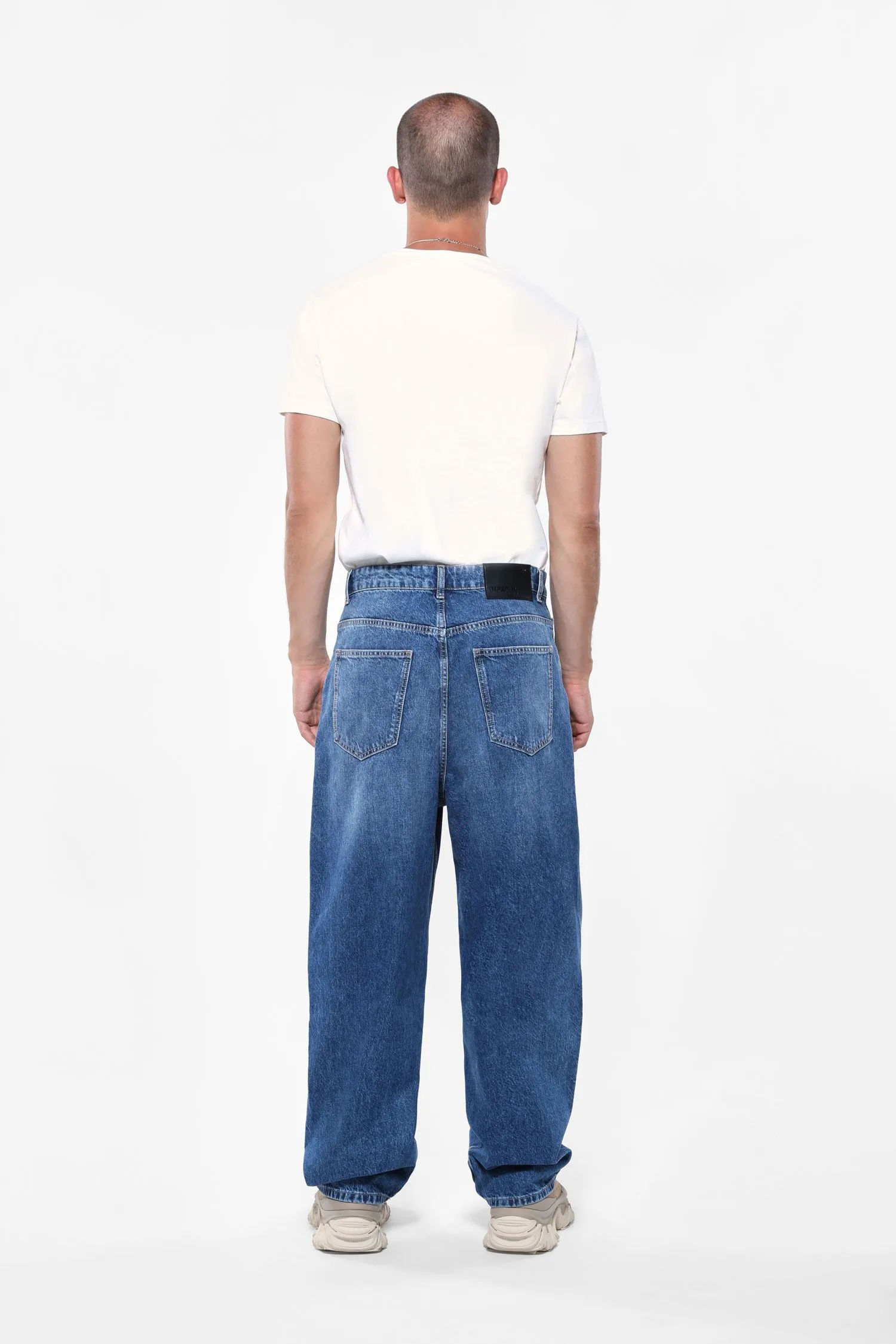   Jeans baggy-fit a vita media     
