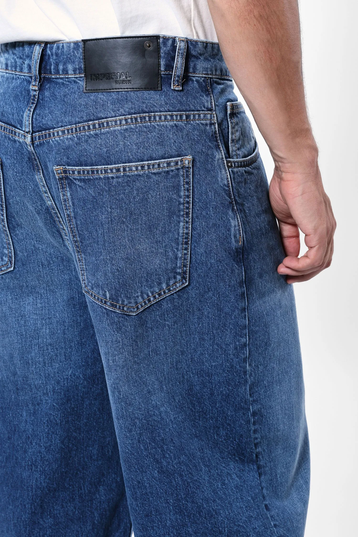   Jeans baggy-fit a vita media     