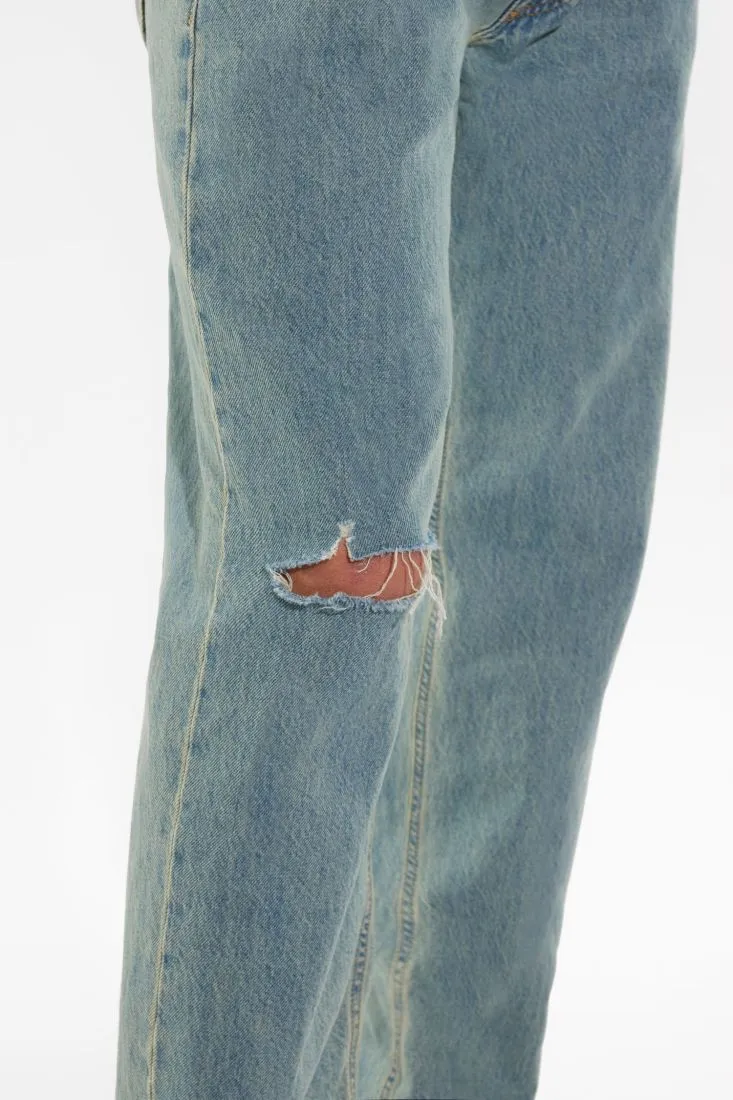 Jeans slim-fit in puro cotone con abrasioni