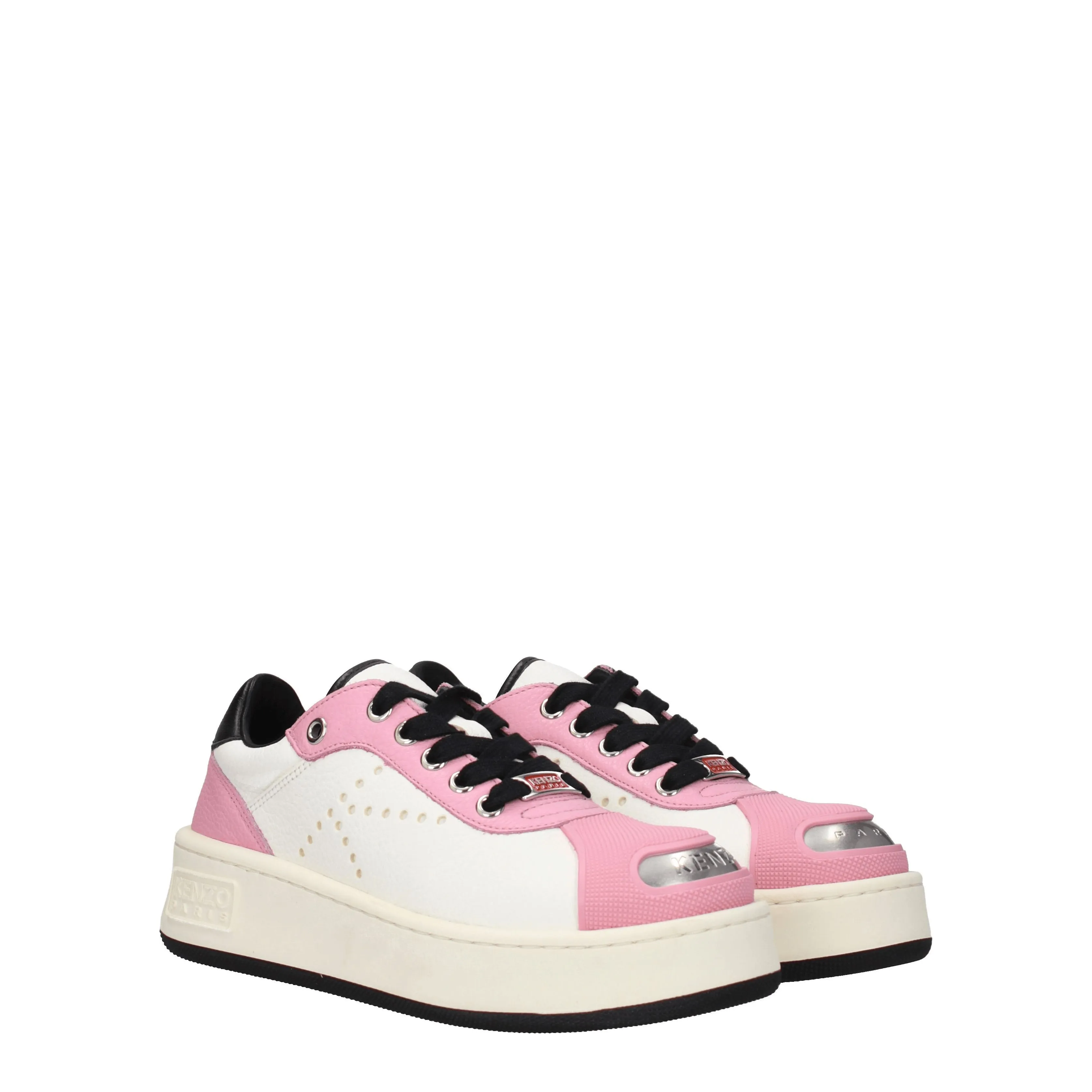 Kenzo Sneakers Donna Pelle Bianco/Rosa