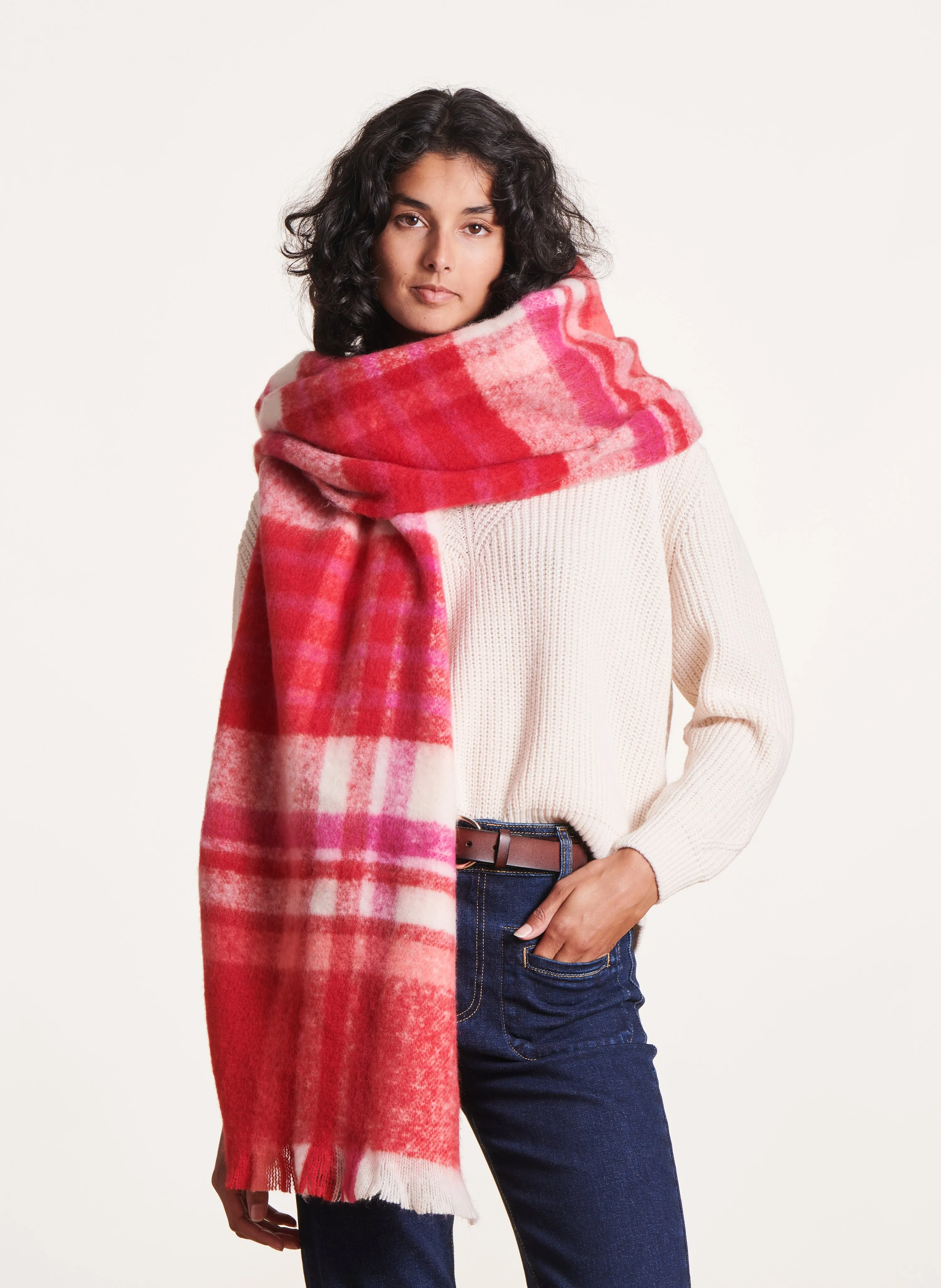  LA FEE MARABOUTEE   Sciarpa a quadri | Rosso