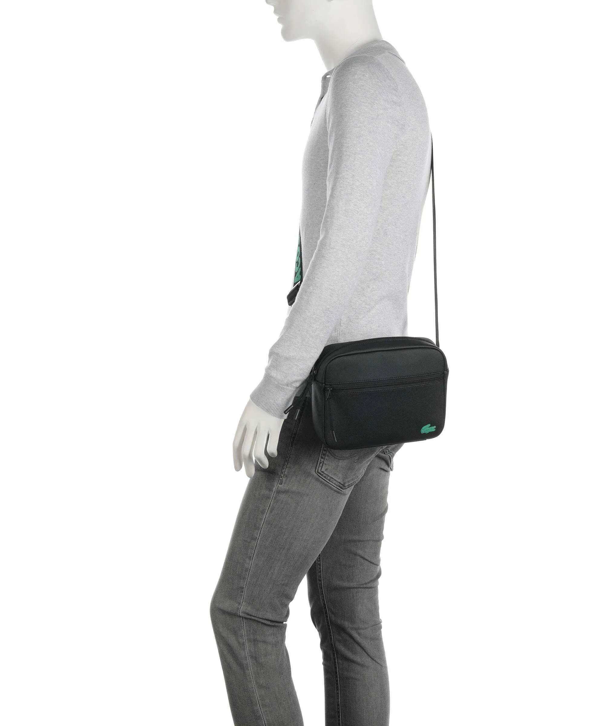  Lacoste LCST Borsa a tracolla plastica nero  