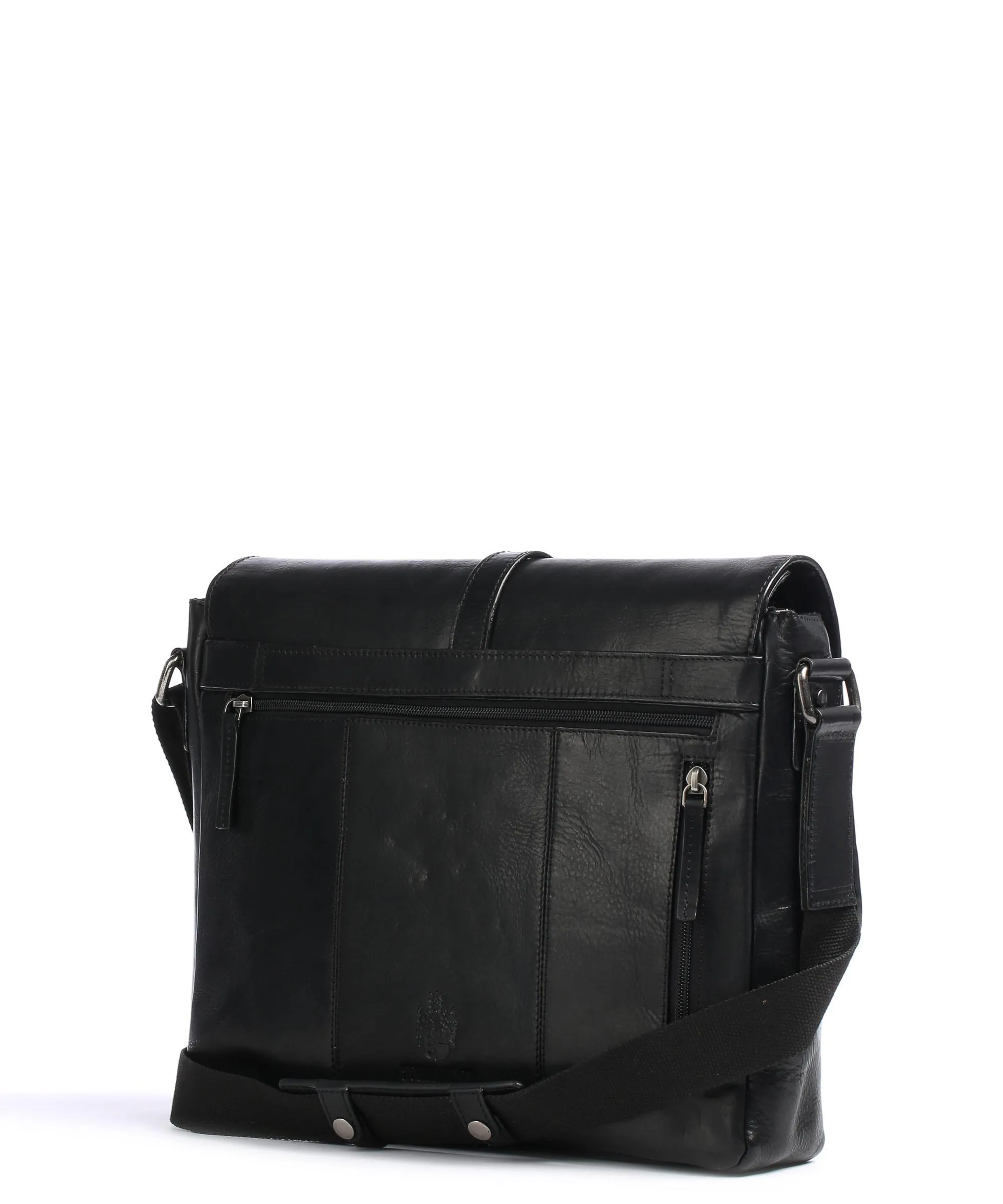  Leonhard Heyden Roma Borsa a spalla 13″ pelle granulata nero  