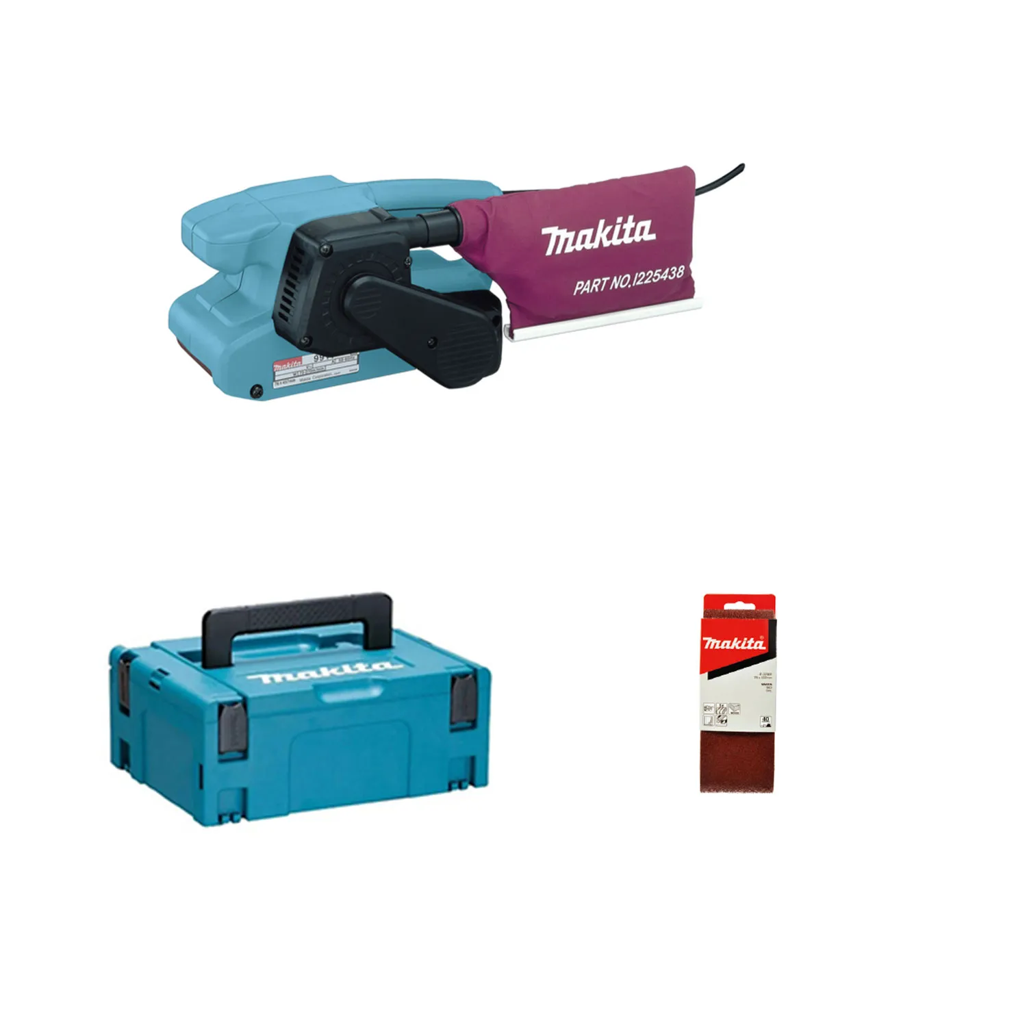 Levigatrice a nastro Makita 9911j 650W nastro abrasivo 76x457mm + OMAGGIO 5 nastri gr60 + valigetta