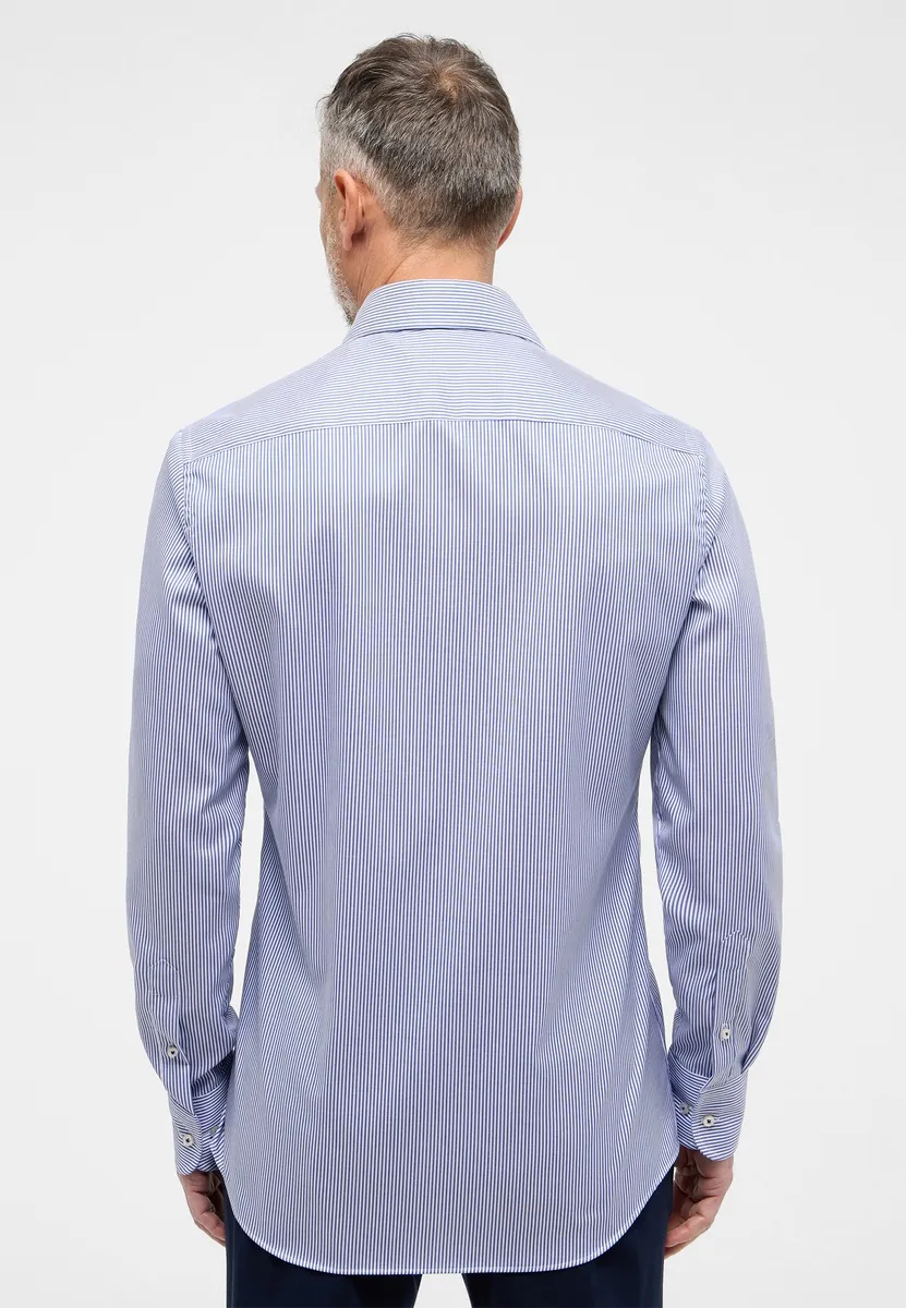 Light blue striped shirt eterna slim fit French collar