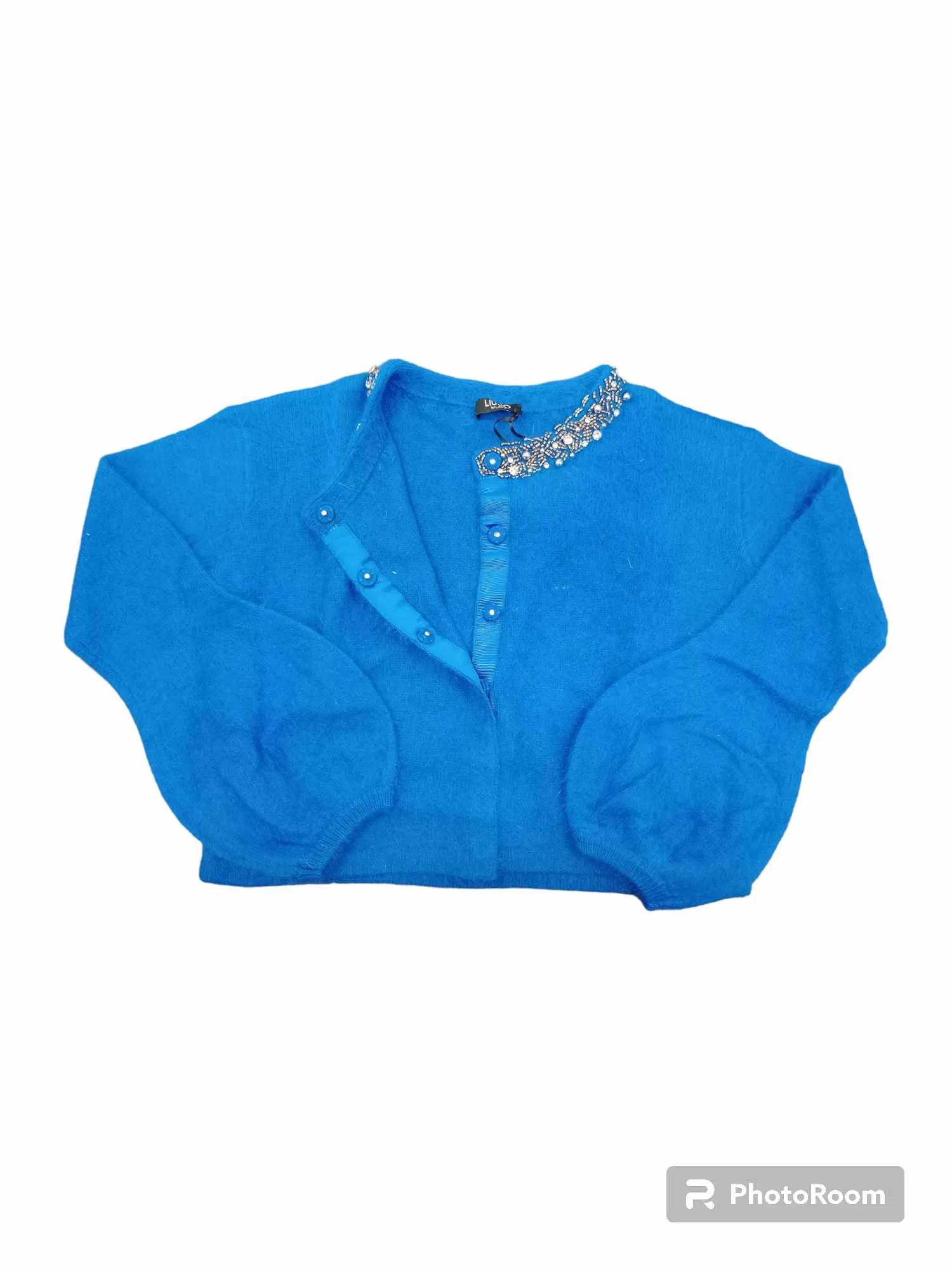 LIU JO MILANO Maglia cardigan con strass manica lunga paricollo CF 3070