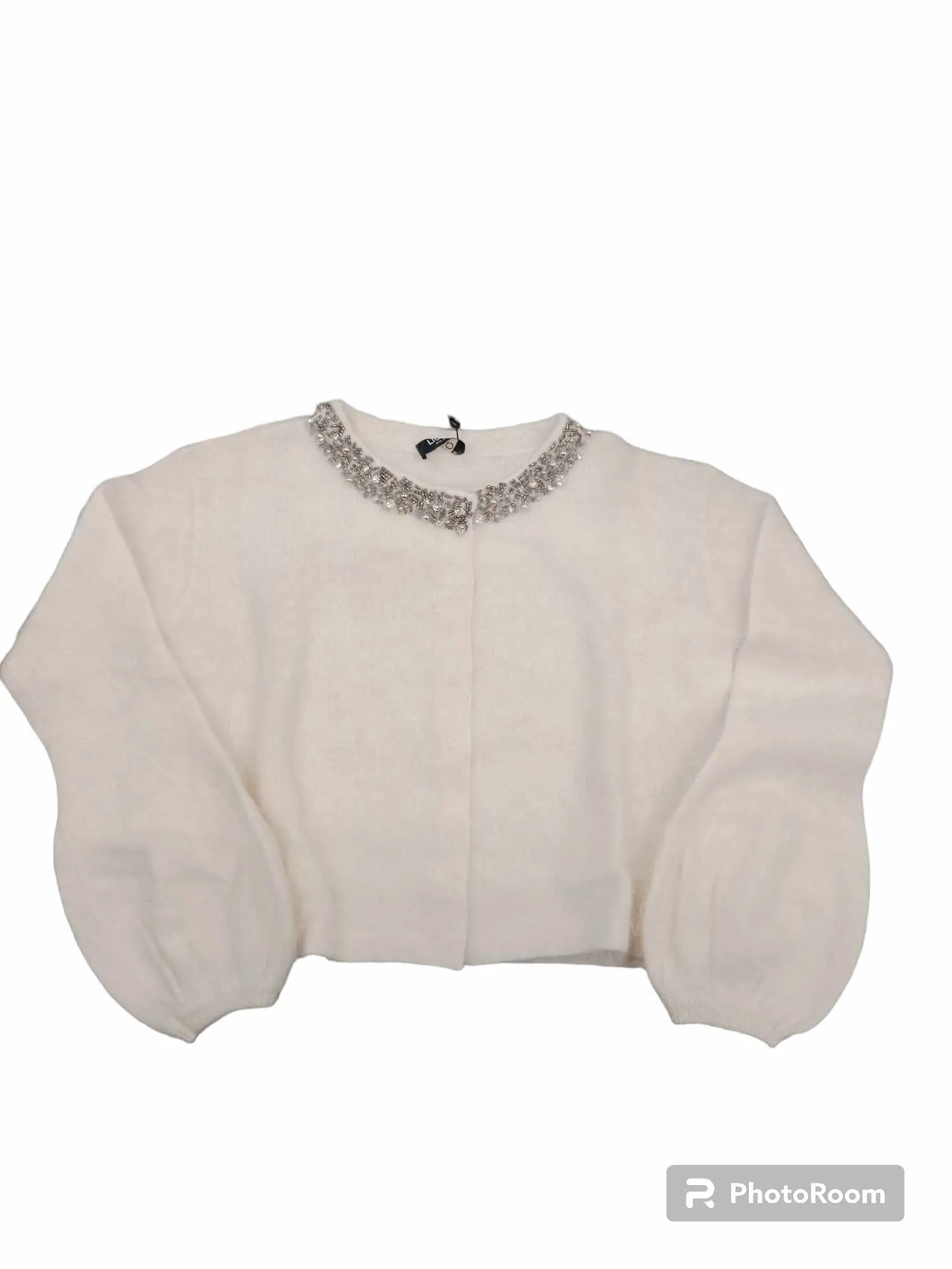 LIU JO MILANO Maglia cardigan con strass manica lunga paricollo CF 3070