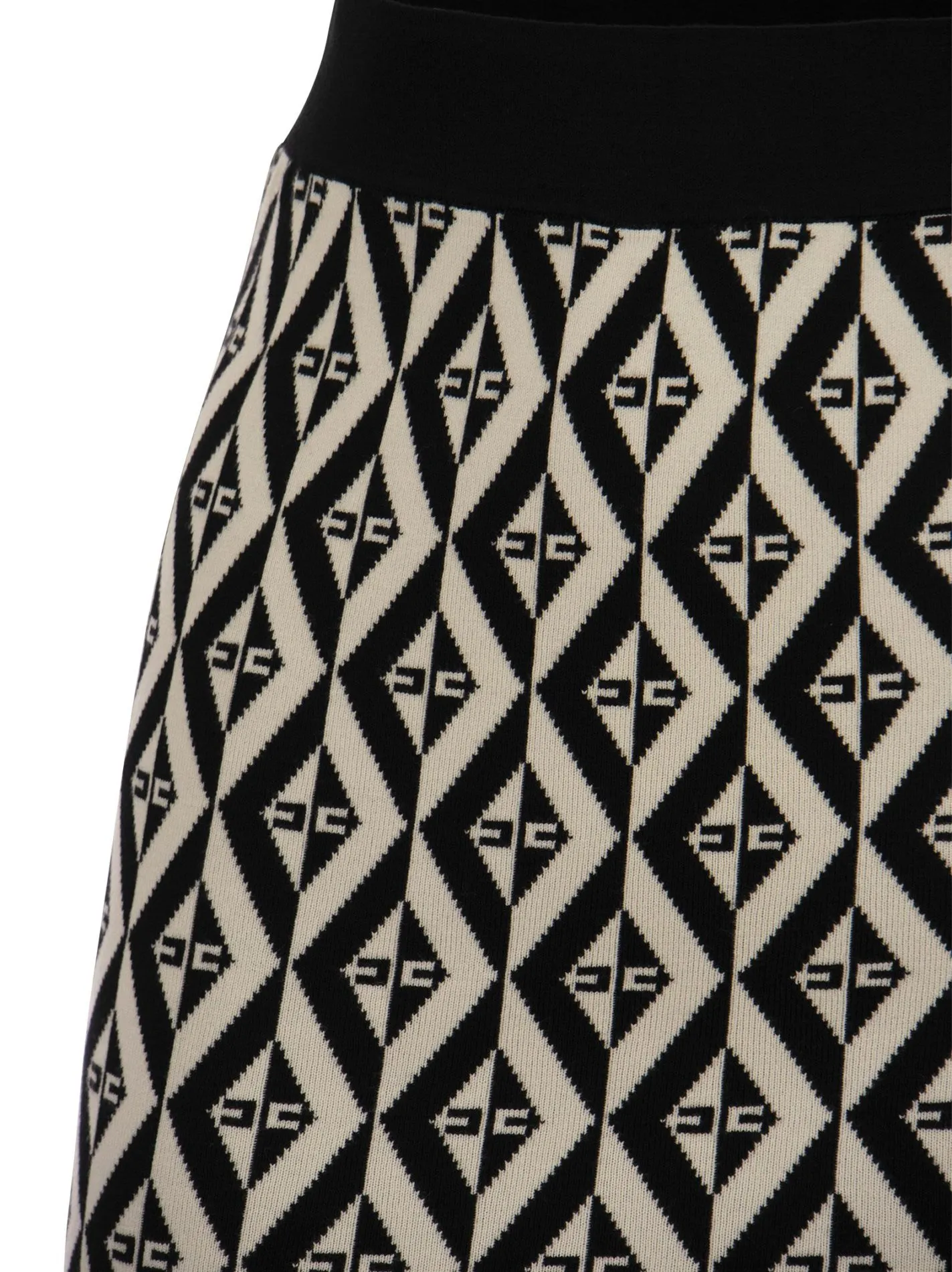 Longuette in maglia stampa rombi
