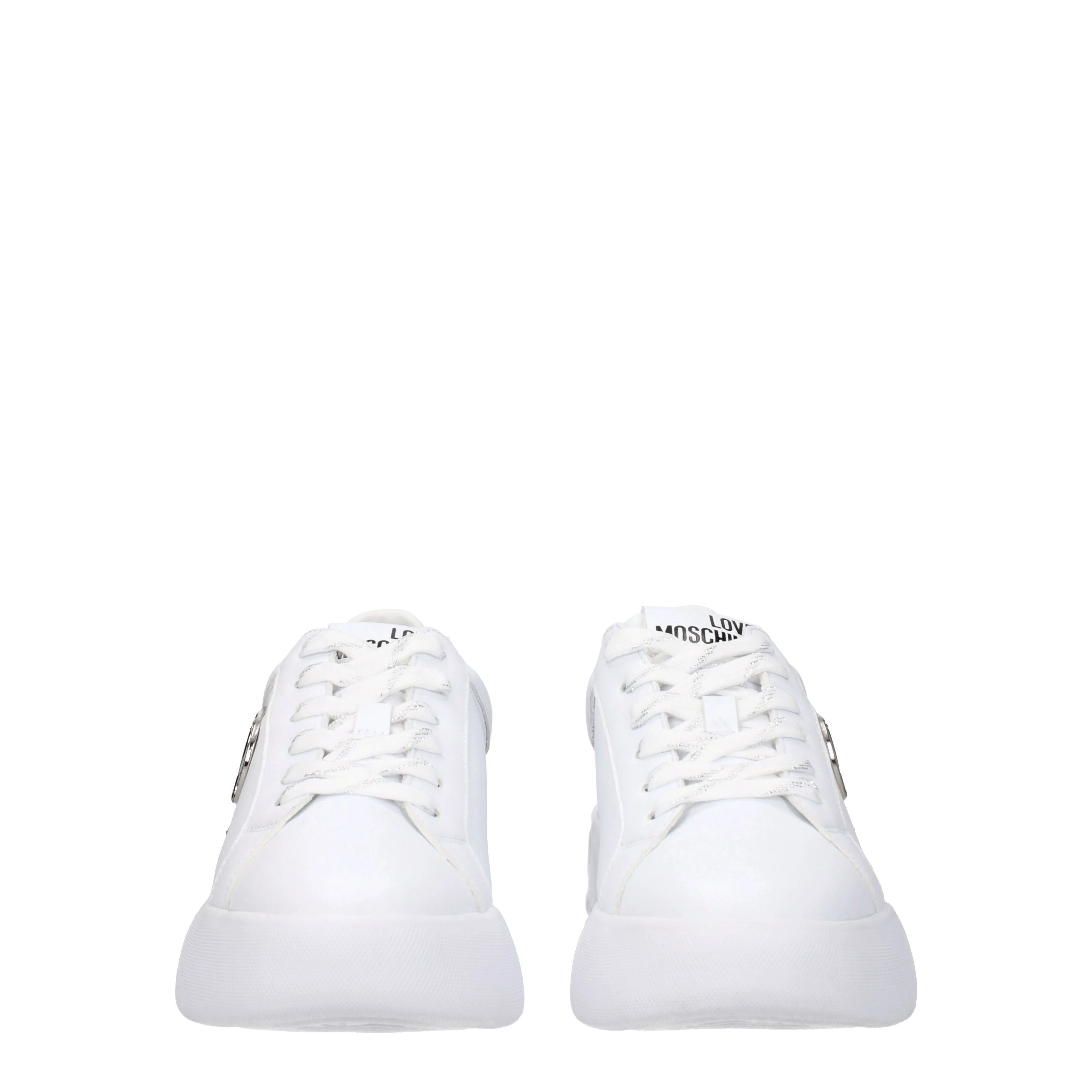 Love Moschino Sneakers Donna Pelle Bianco/Argento