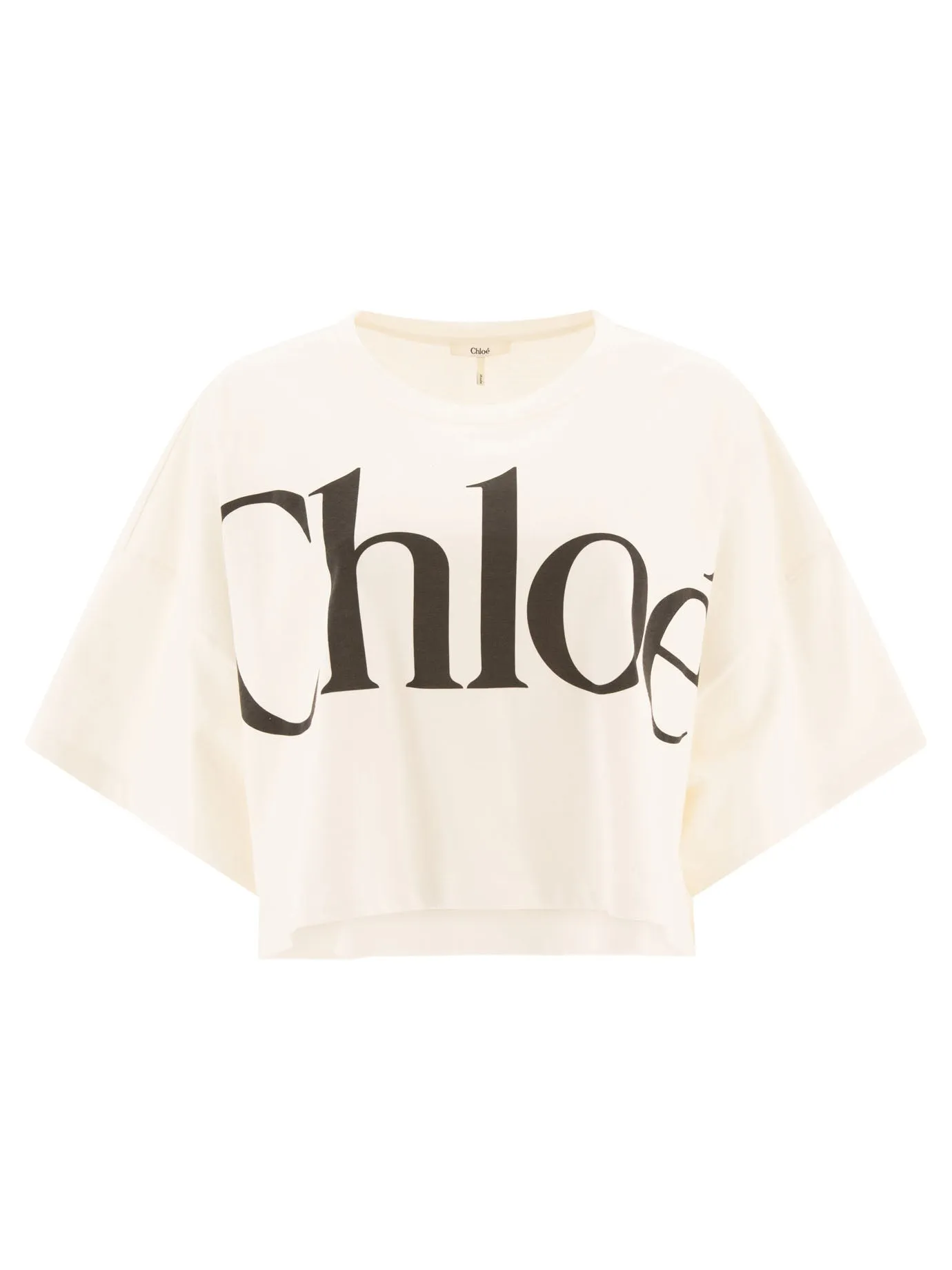 Maglietta a logo boxy cropped chloé