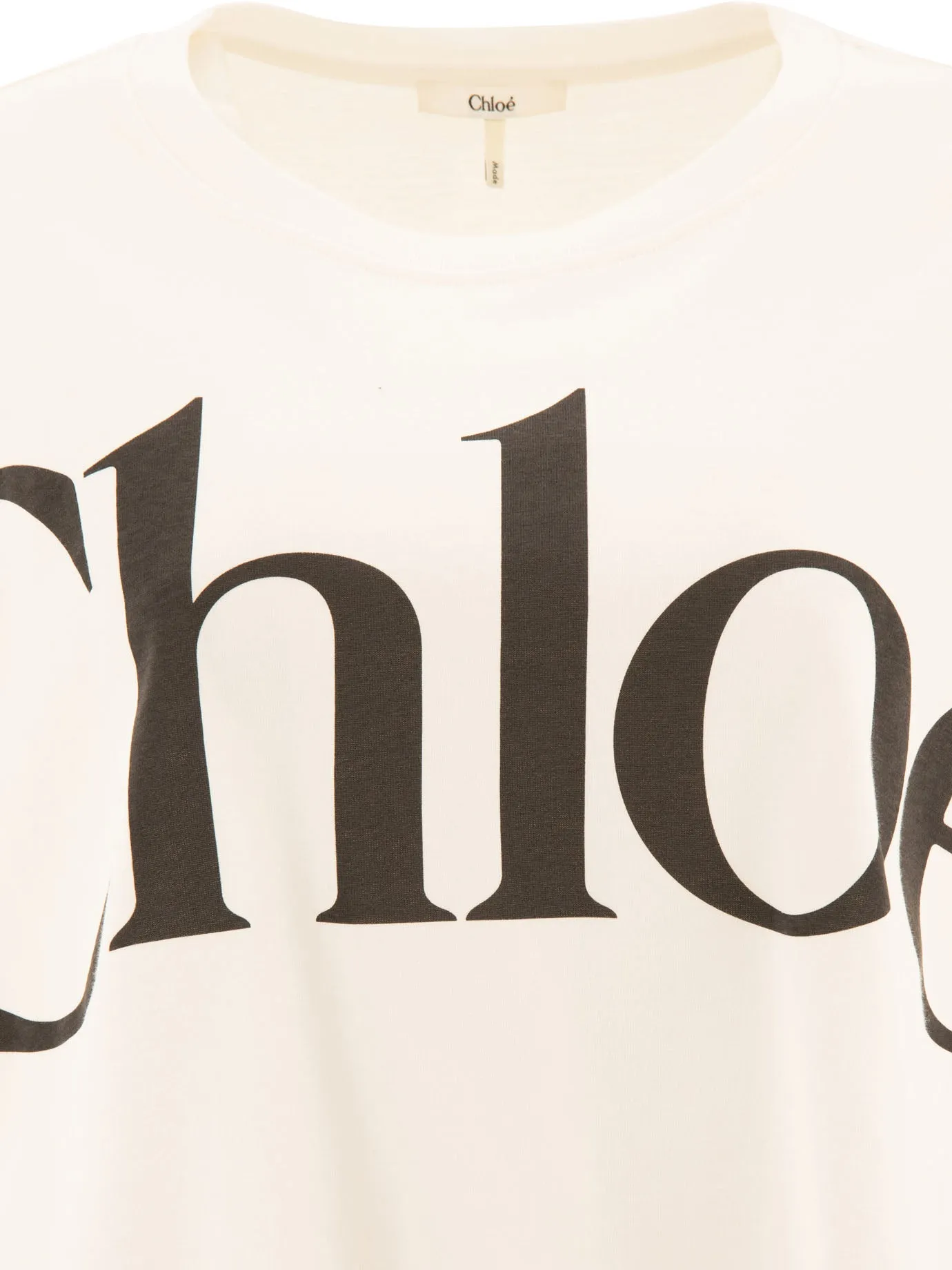 Maglietta a logo boxy cropped chloé