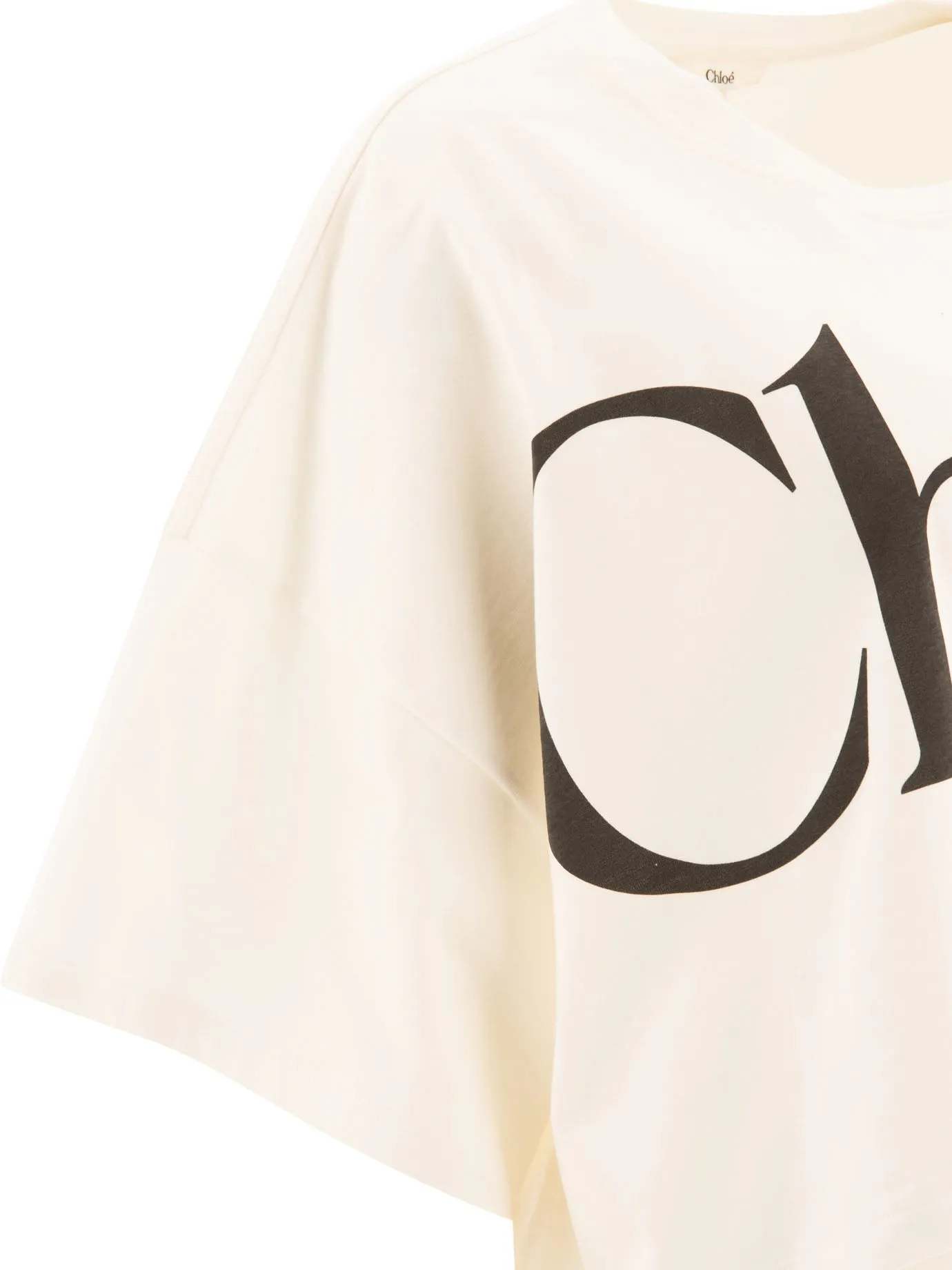 Maglietta a logo boxy cropped chloé