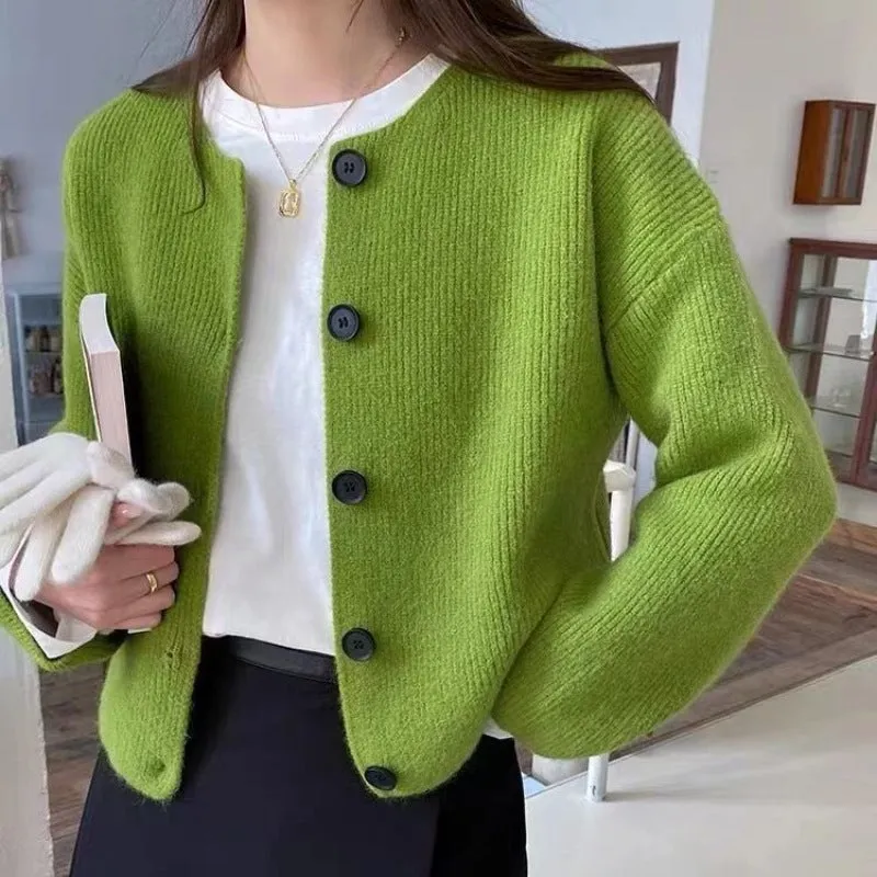 Maglione cardigan monopetto loose fit per donna