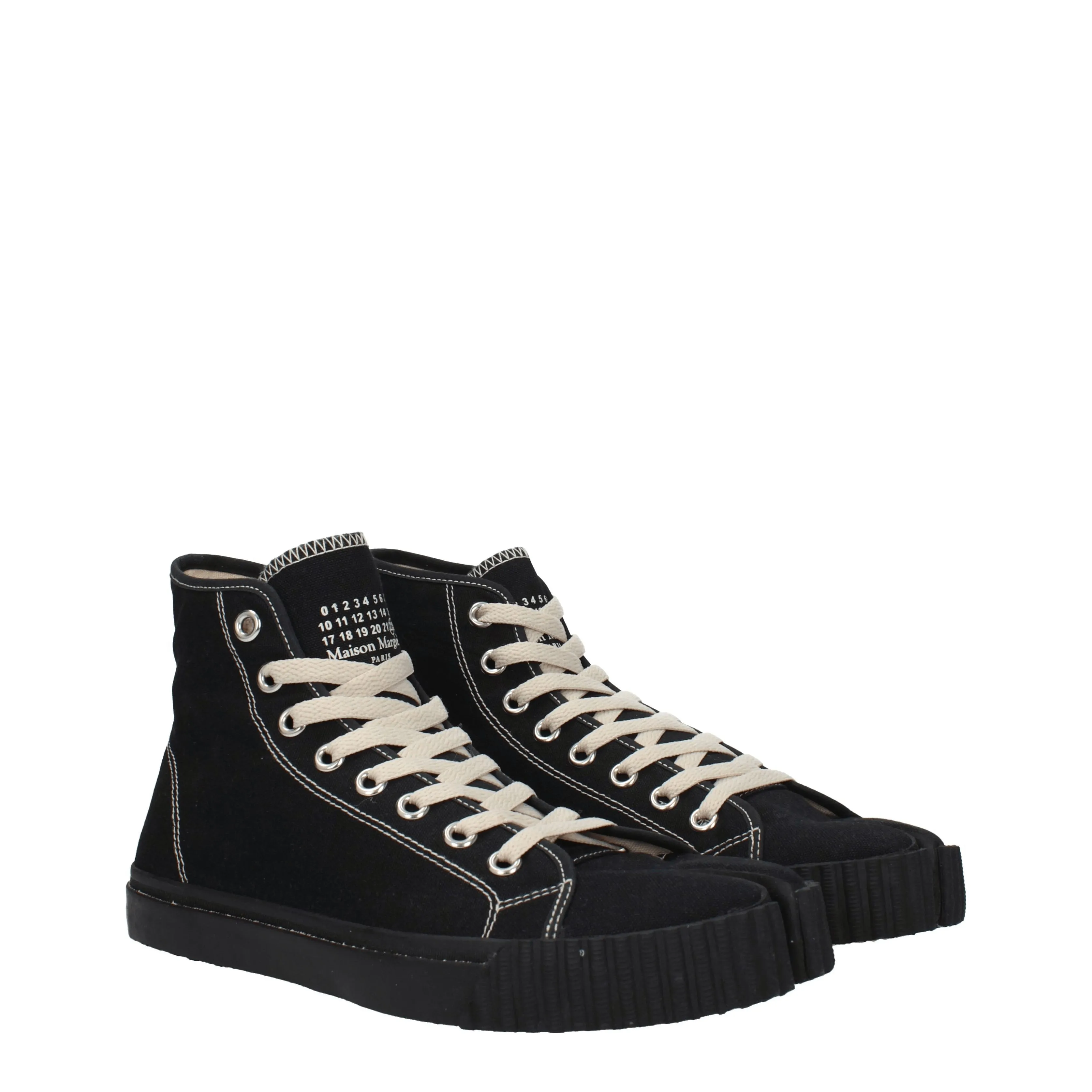 Maison Margiela Sneakers Uomo Tessuto Nero/Nero