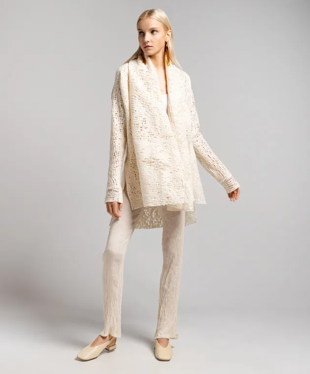 Marc Le Bihan Cardigan bianco con spacchi 2715H2324