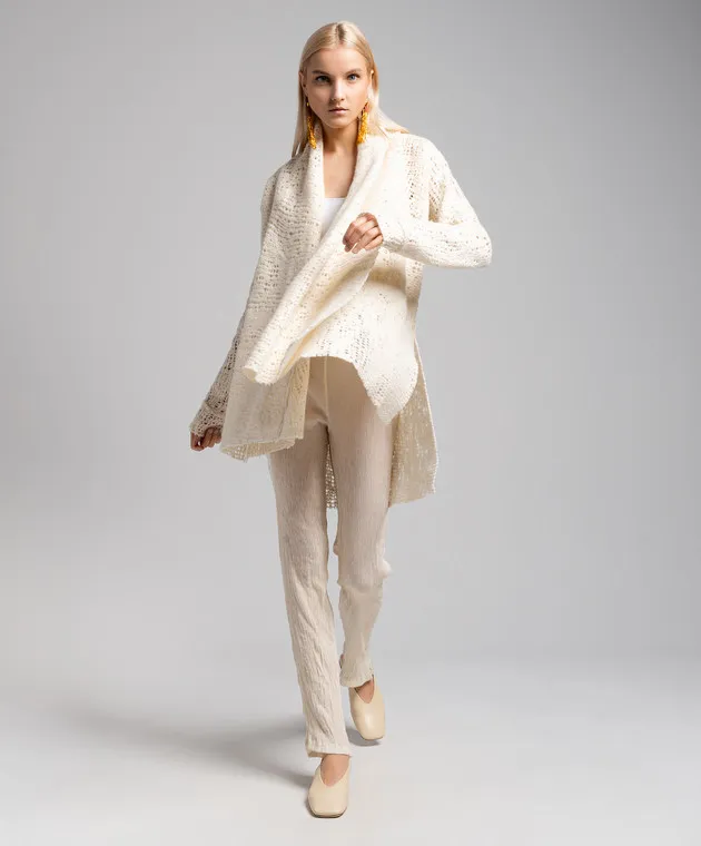Marc Le Bihan Cardigan bianco con spacchi 2715H2324